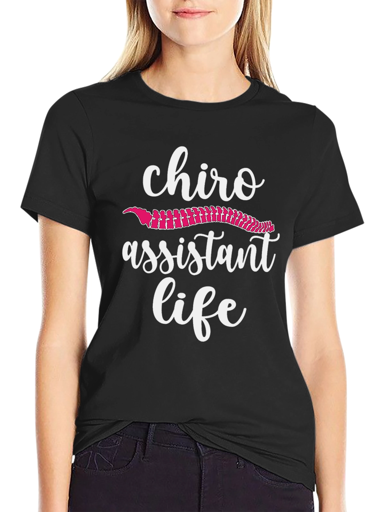 Camiseta Negra Asistente Quiropráctico