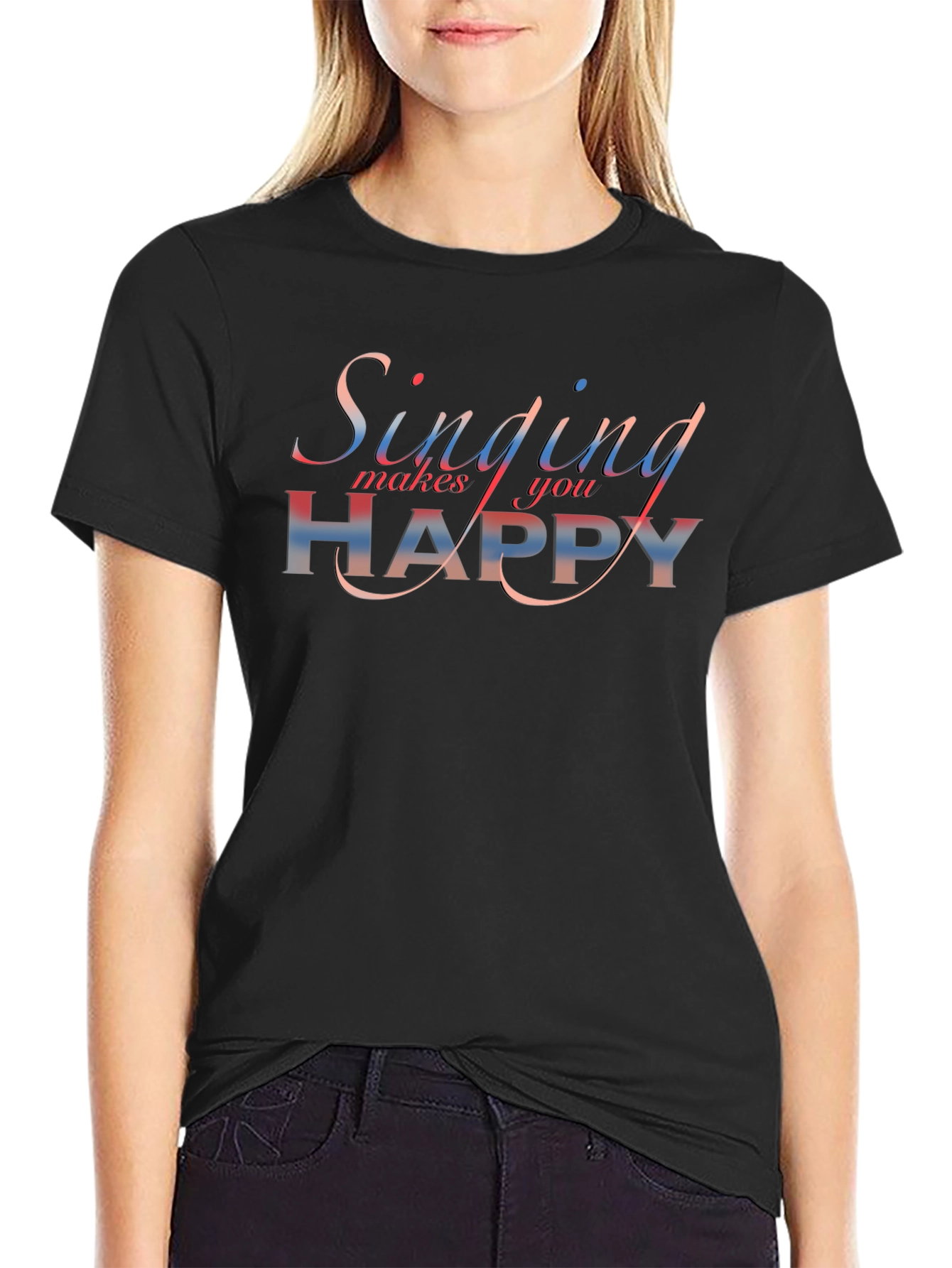 Camiseta Negra Cantar te hace feliz