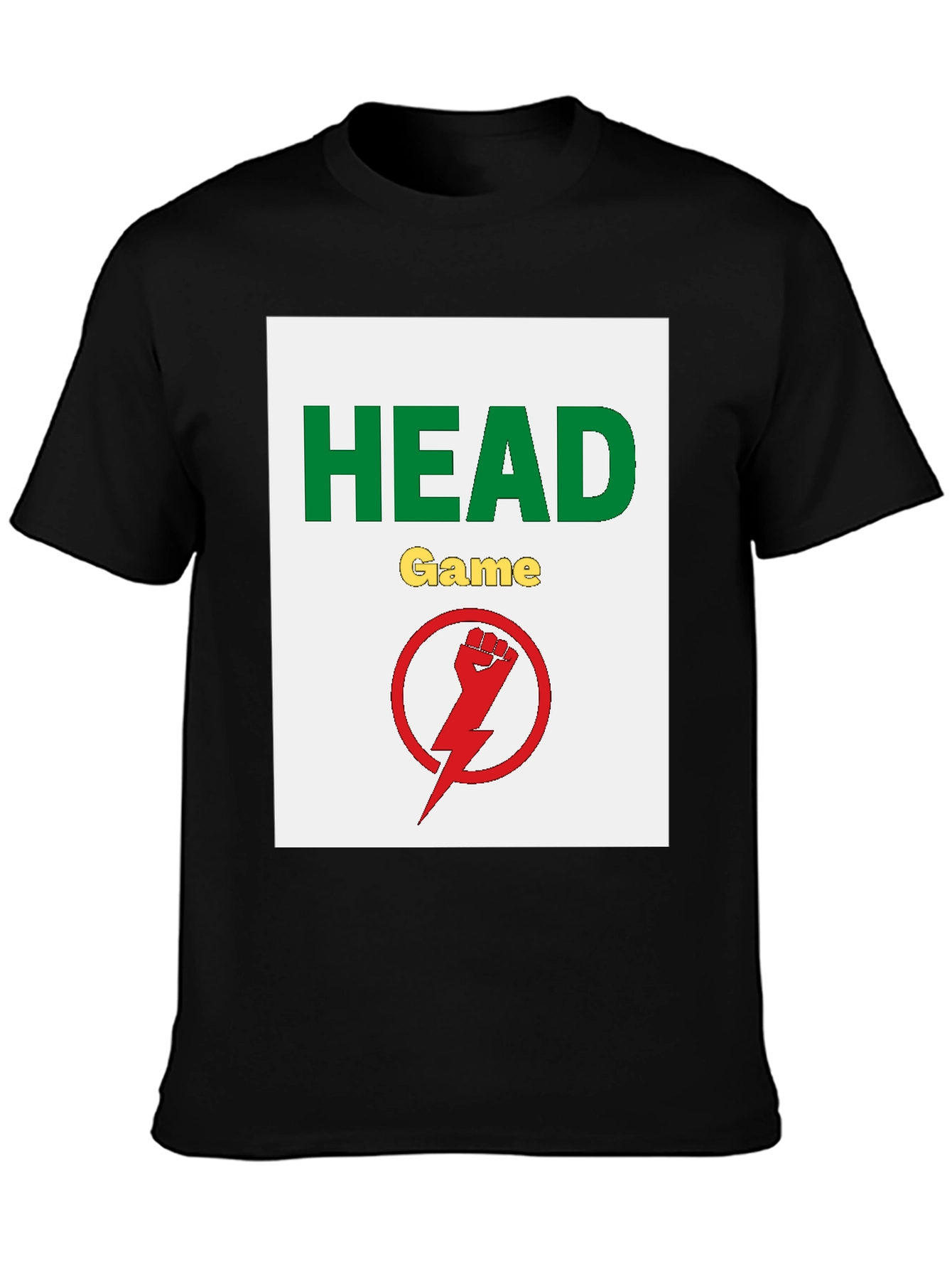 Camiseta Negra Head Game con Diseño Gráfico
