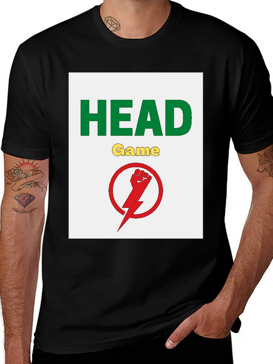 Camiseta Negra Head Game con Diseño Gráfico
