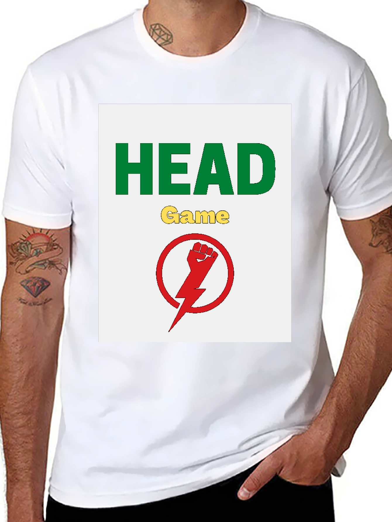Camiseta Negra Head Game con Diseño Gráfico