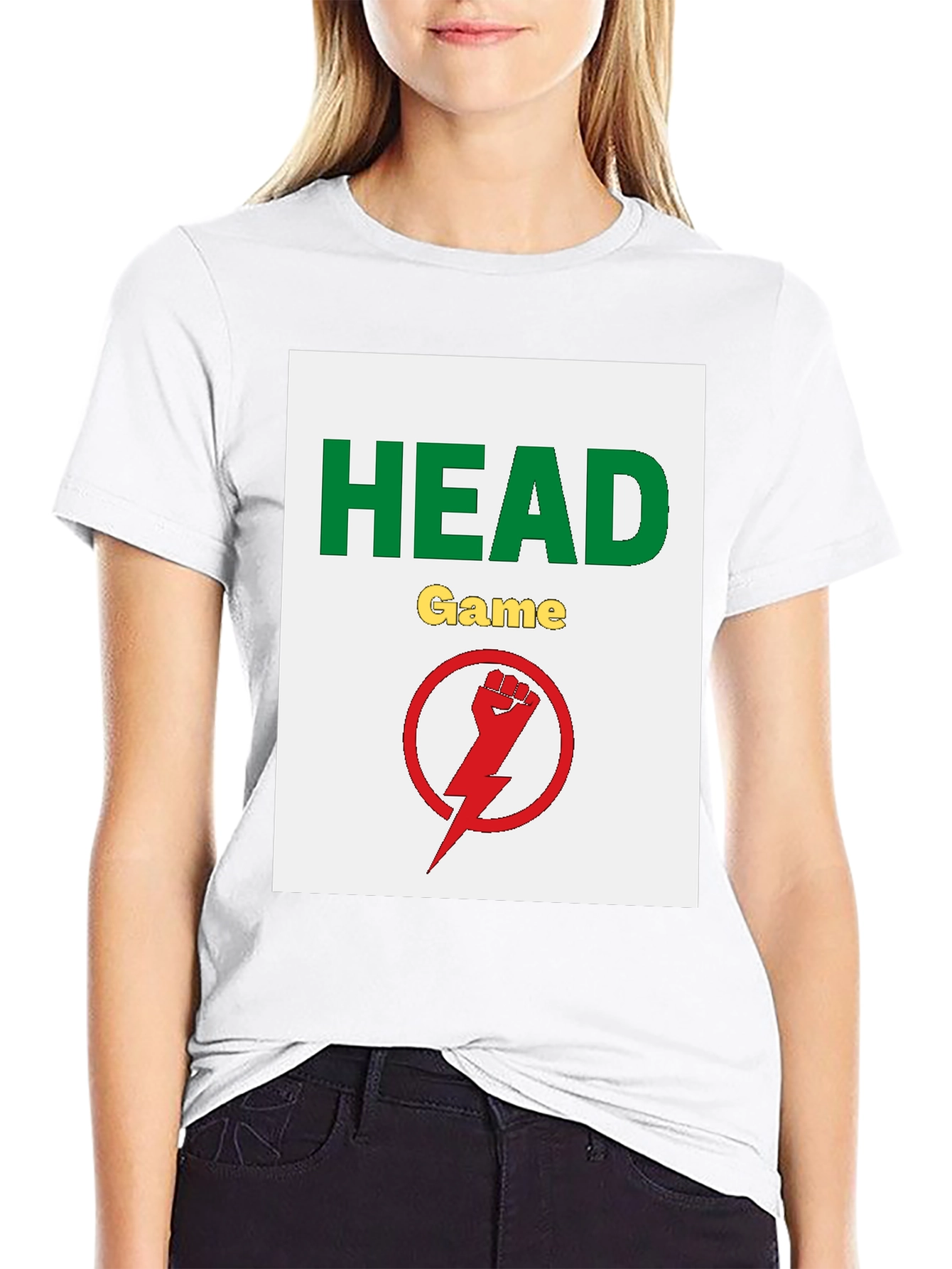 Camiseta Negra Head Game con Diseño Gráfico