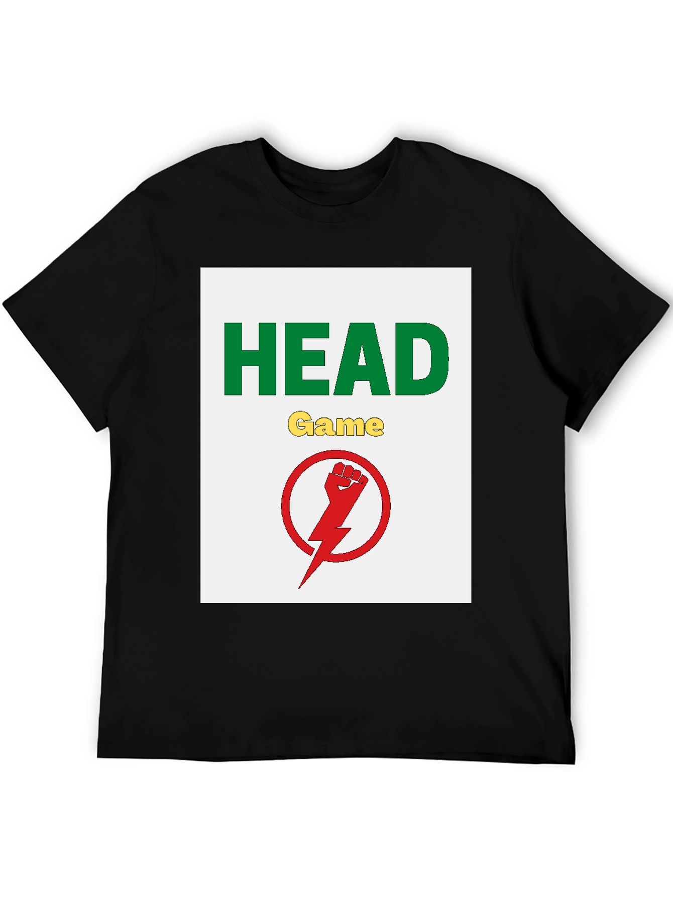 Camiseta Negra Head Game con Diseño Gráfico