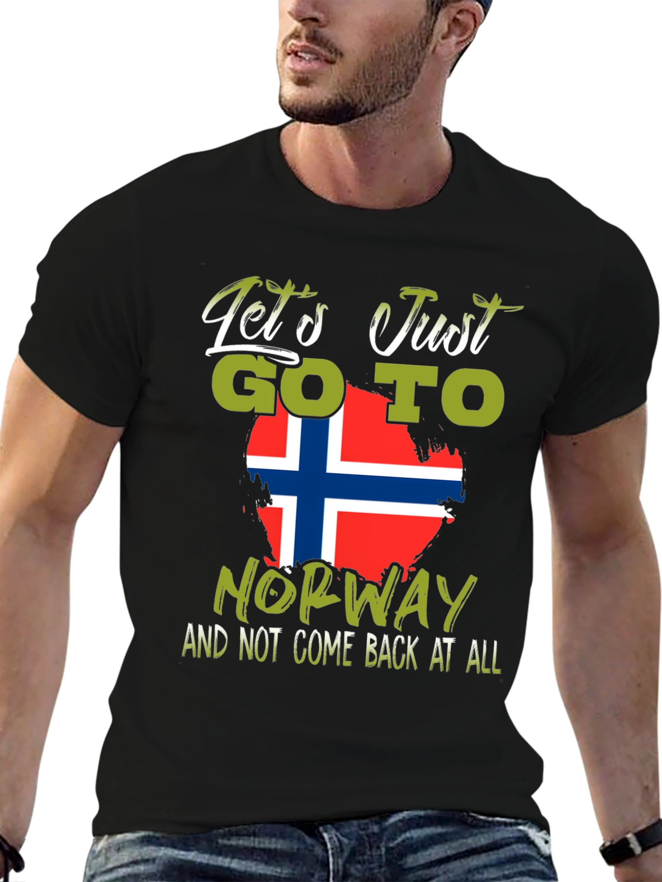 Camiseta Negra Noruega: Viaja y No Regreses