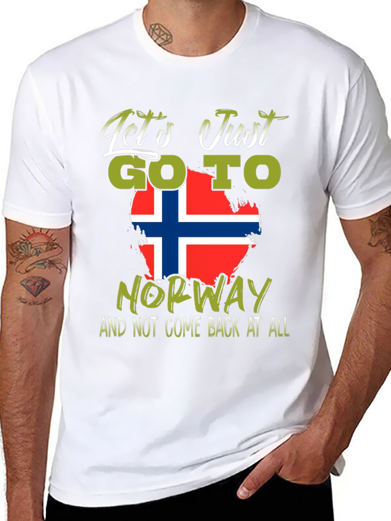 Camiseta Negra Noruega: Viaja y No Regreses