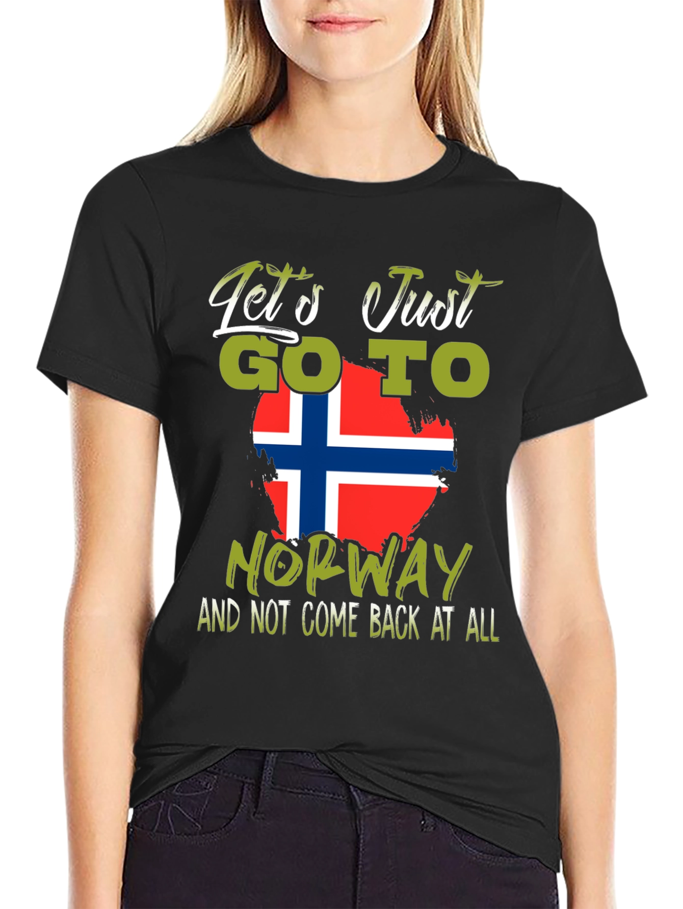 Camiseta Negra Noruega: Viaja y No Regreses