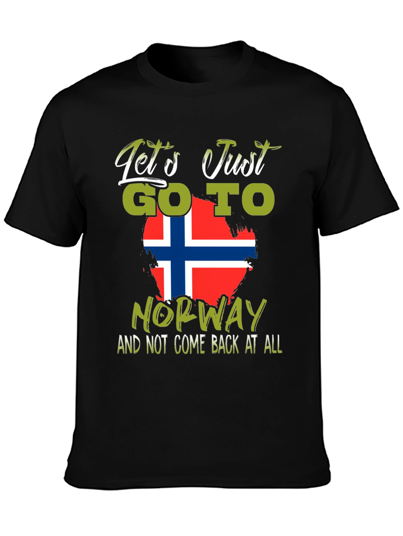 Camiseta Negra Noruega: Viaja y No Regreses