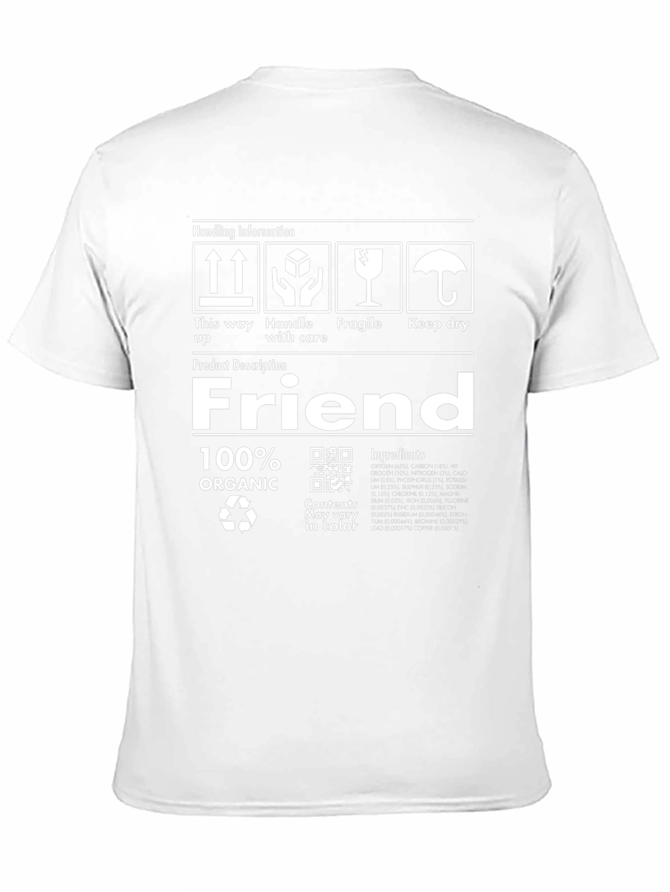 Camiseta Negra Orgánica Friend - Manejar con Cuidado