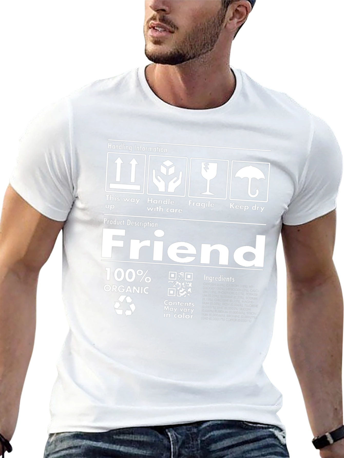 Camiseta Negra Orgánica Friend - Manejar con Cuidado