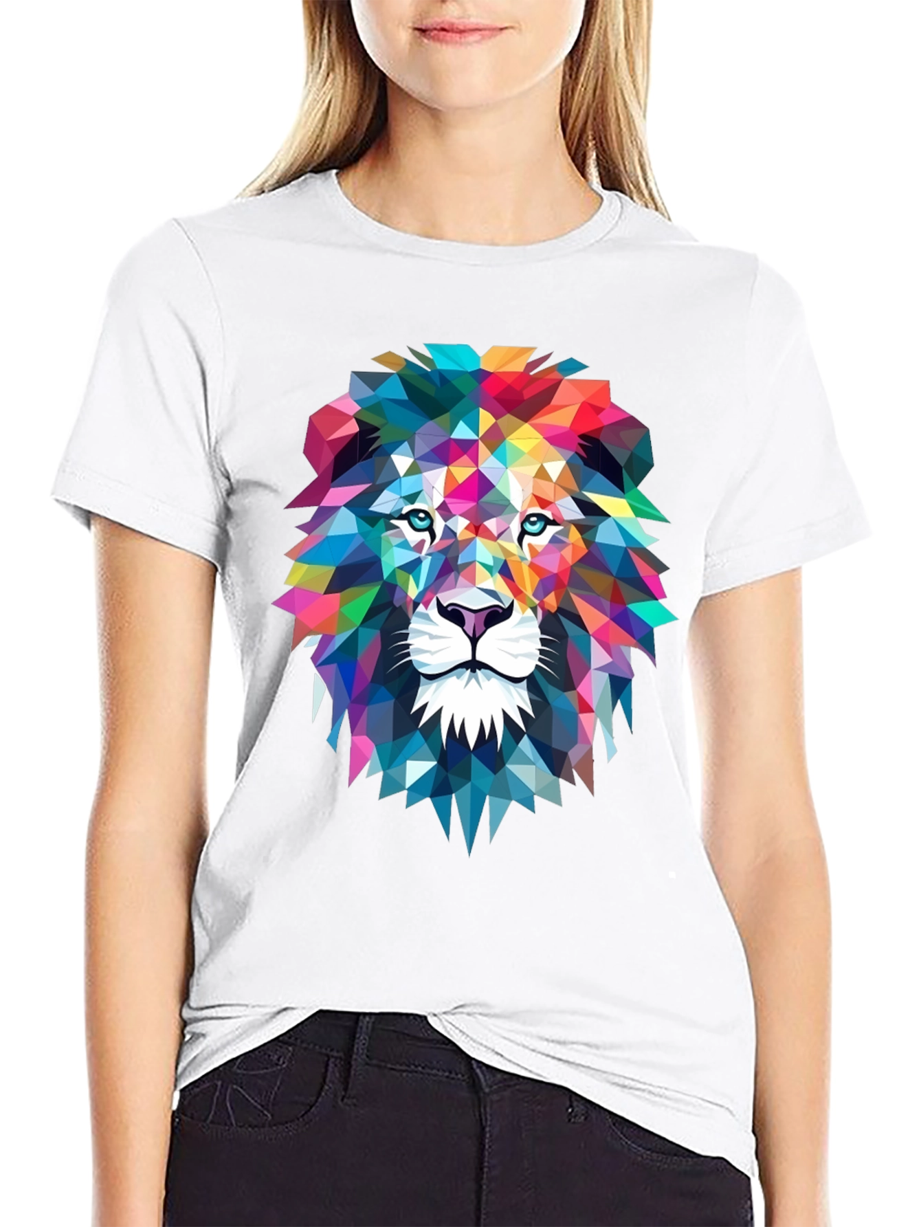 Camiseta Hombre León Geométrico - Diseño Moderno