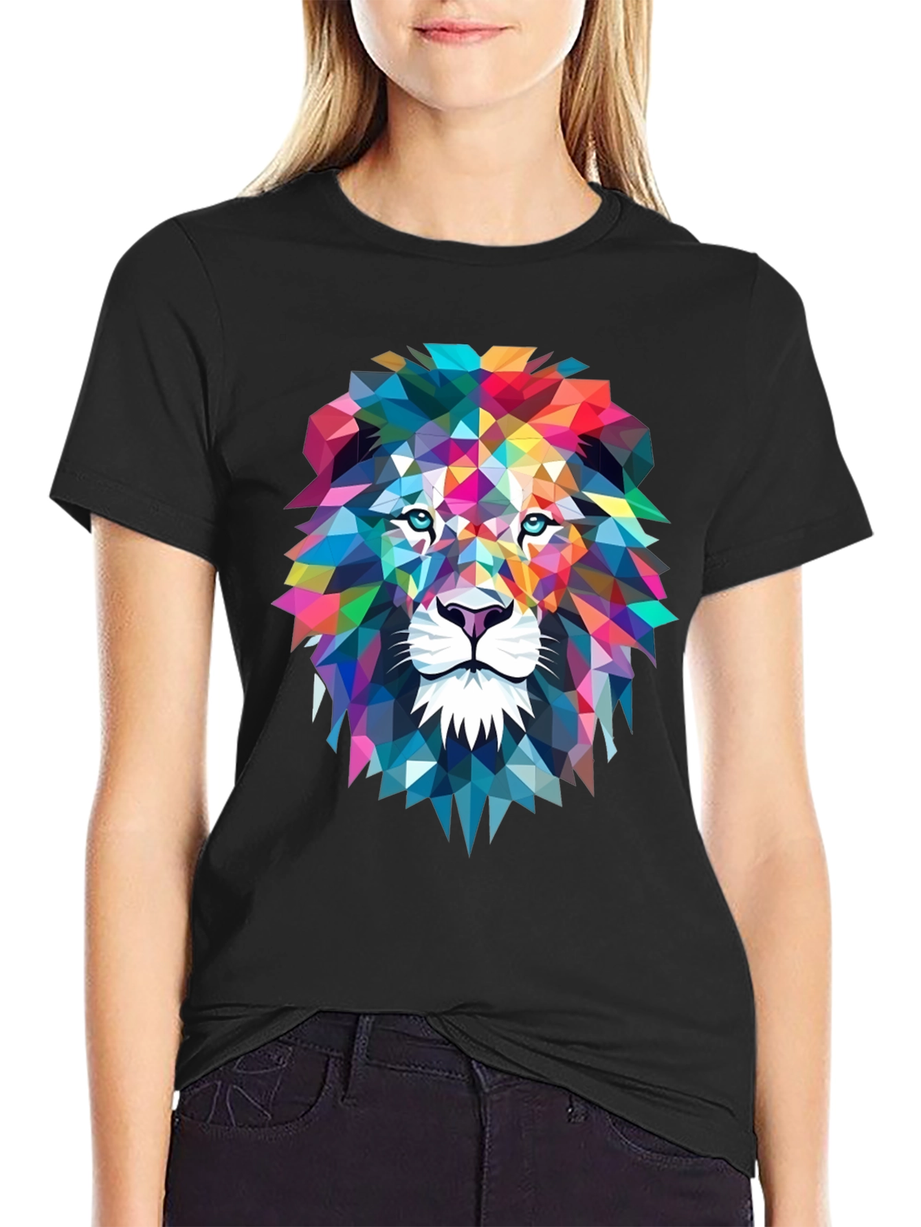 Camiseta Hombre León Geométrico - Diseño Moderno