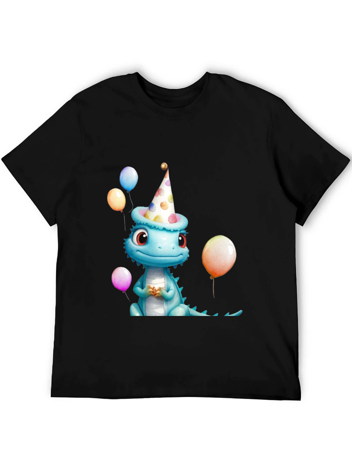 Camiseta Negra con Dinosaurio Cumpleañero