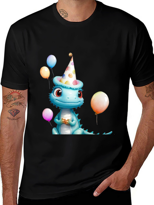 Camiseta Negra con Dinosaurio Cumpleañero
