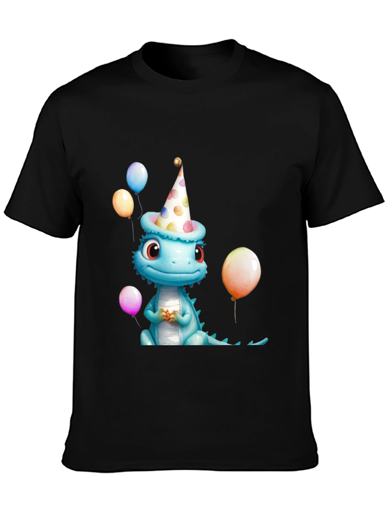 Camiseta Negra con Dinosaurio Cumpleañero