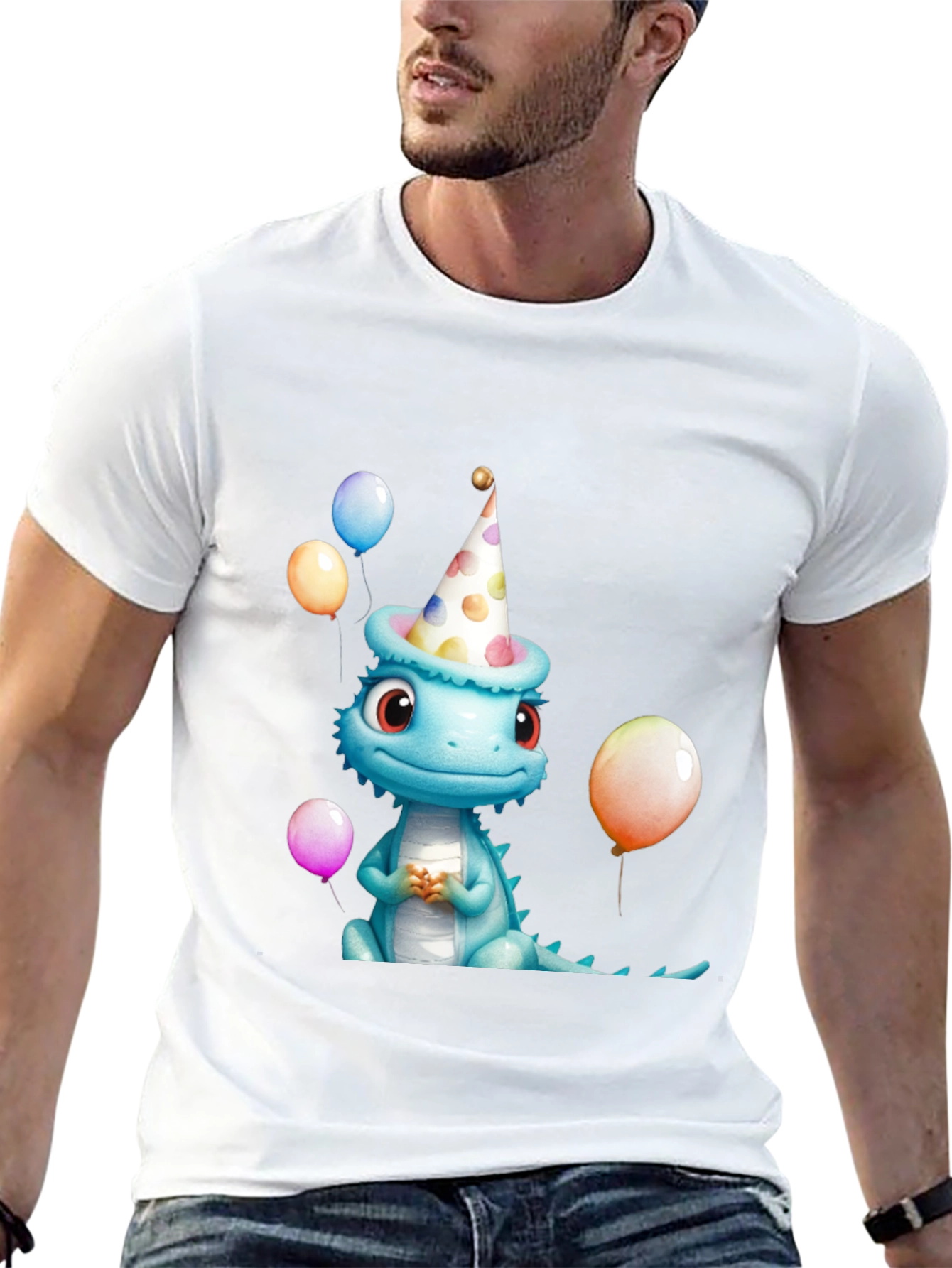 Camiseta Negra con Dinosaurio Cumpleañero