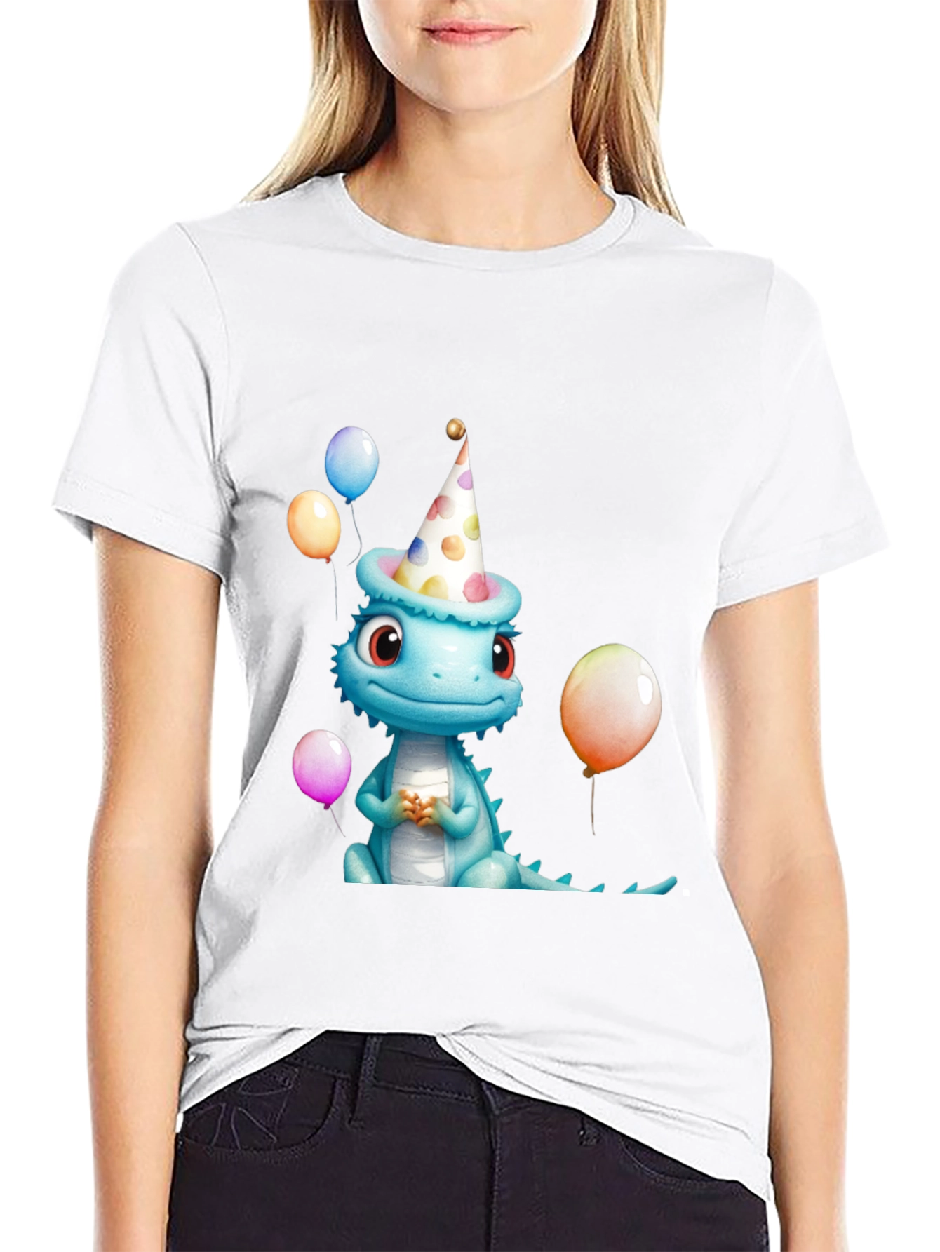 Camiseta Negra con Dinosaurio Cumpleañero