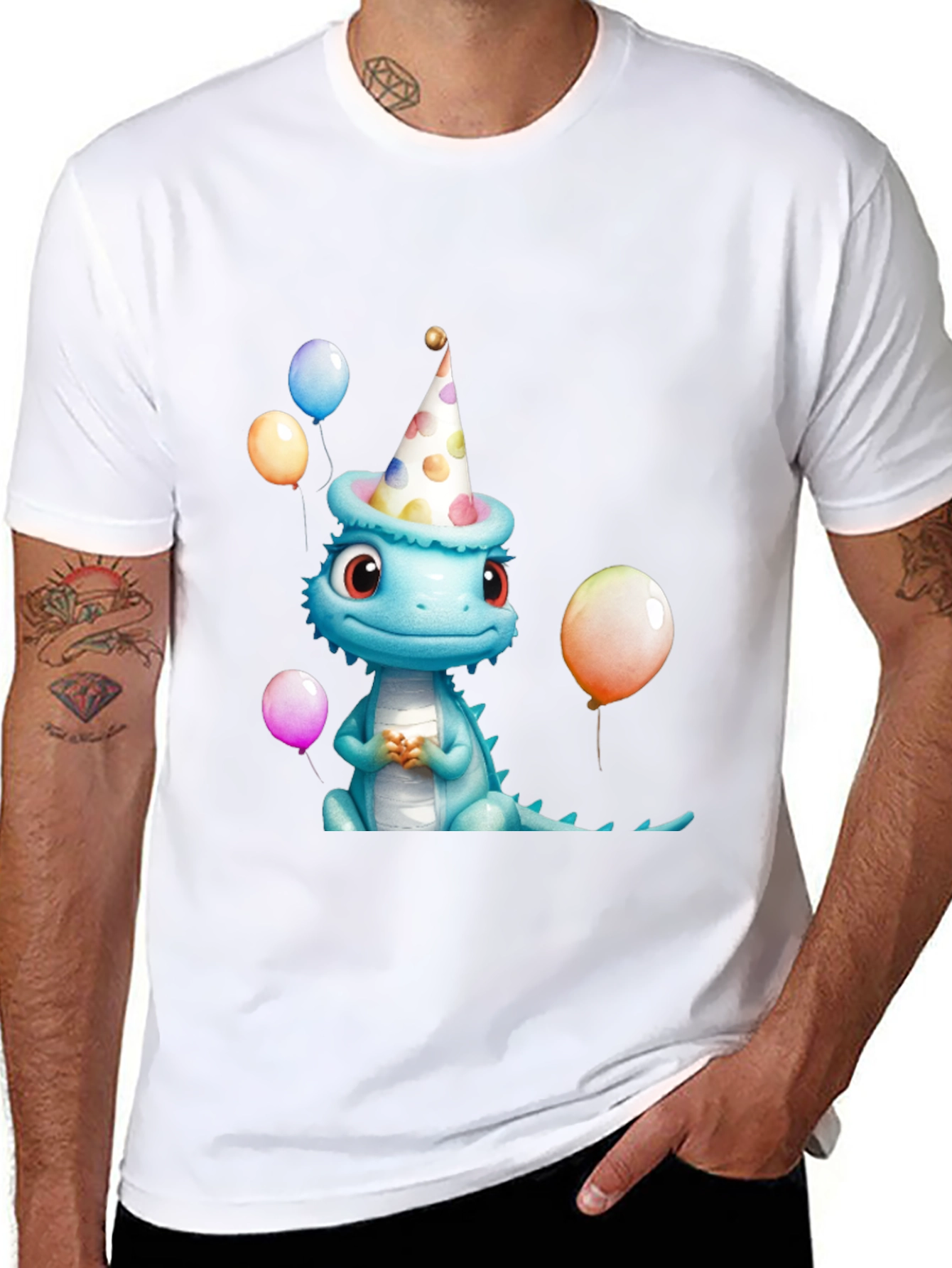Camiseta Negra con Dinosaurio Cumpleañero