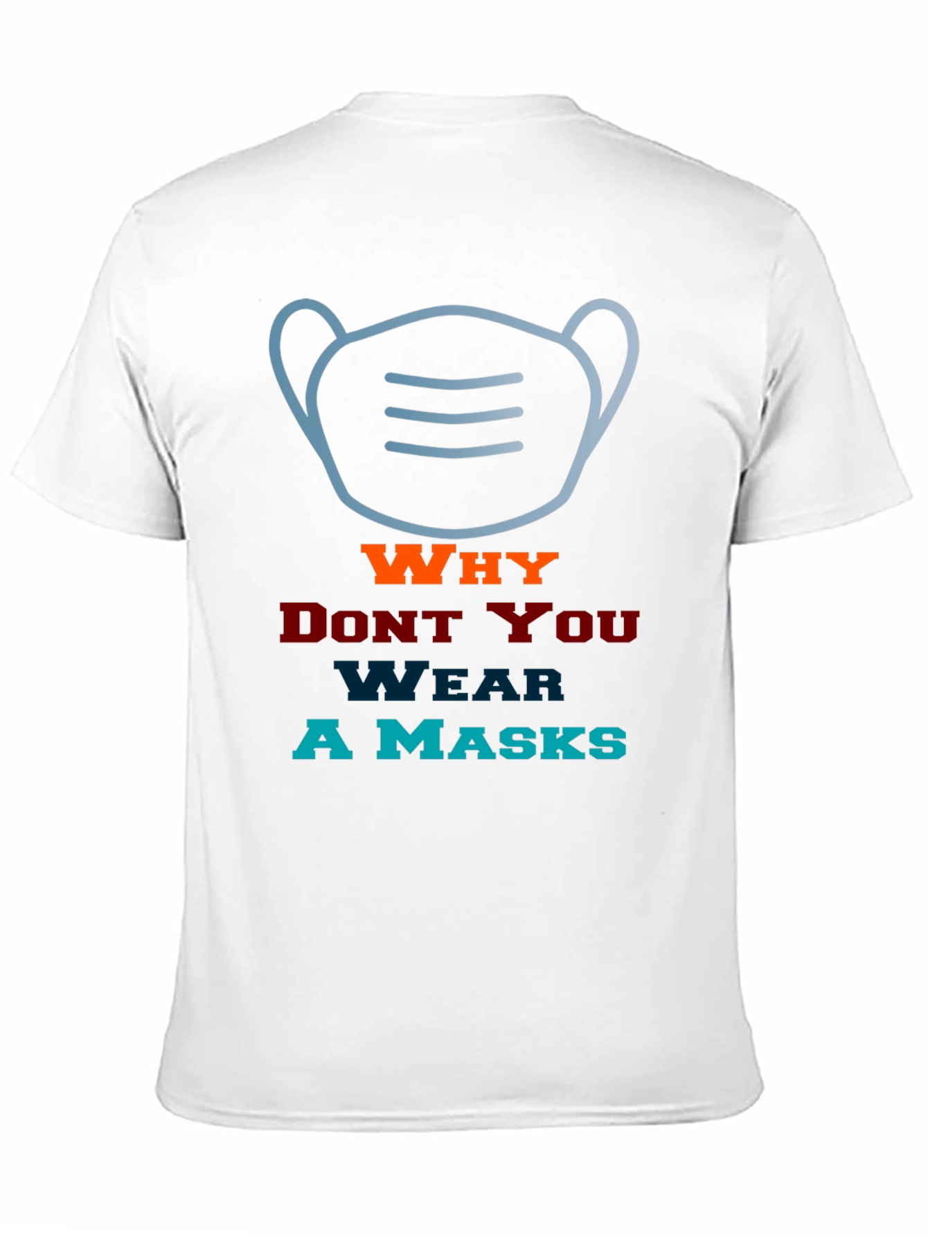 Camiseta con diseño de máscara y texto