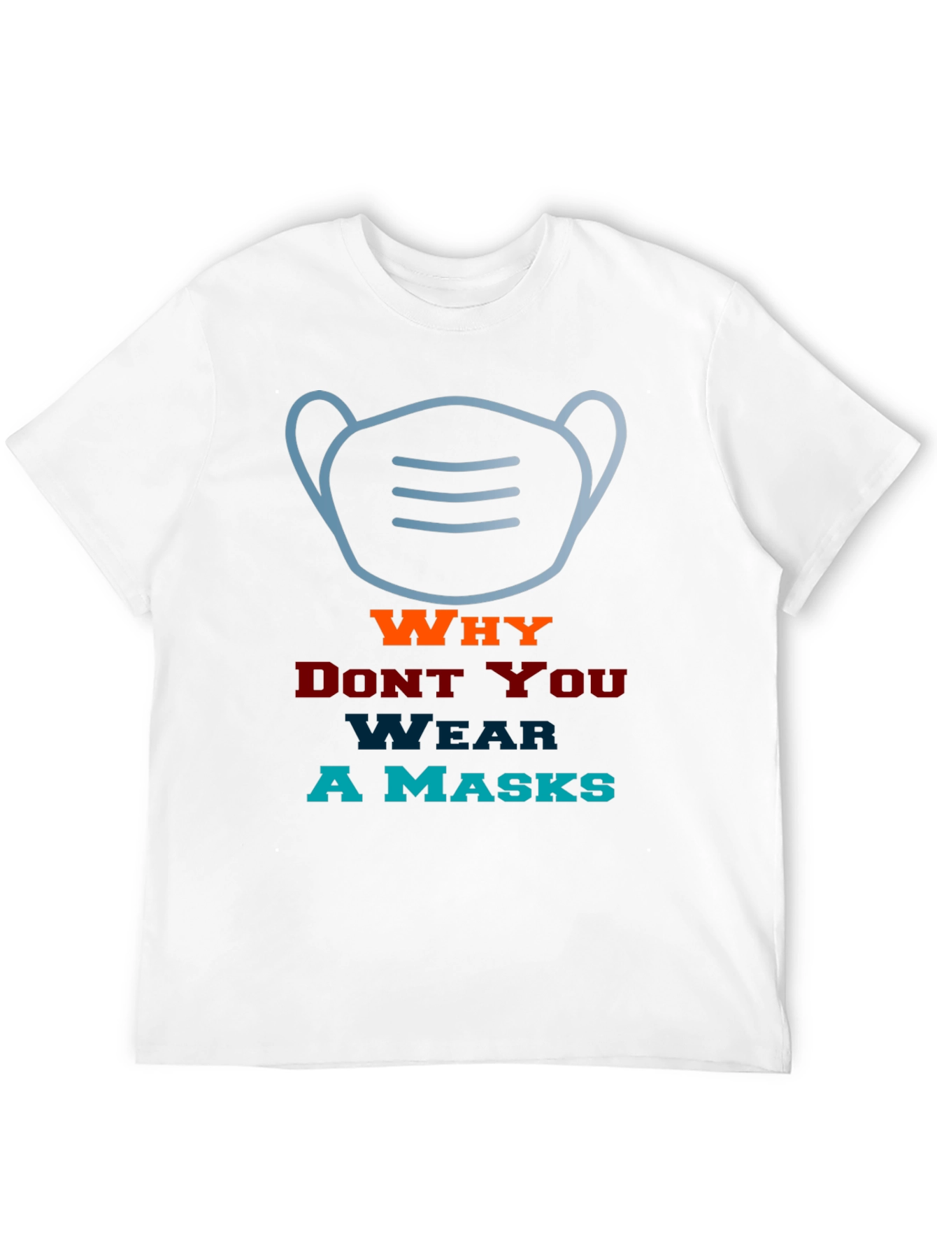 Camiseta con diseño de máscara y texto