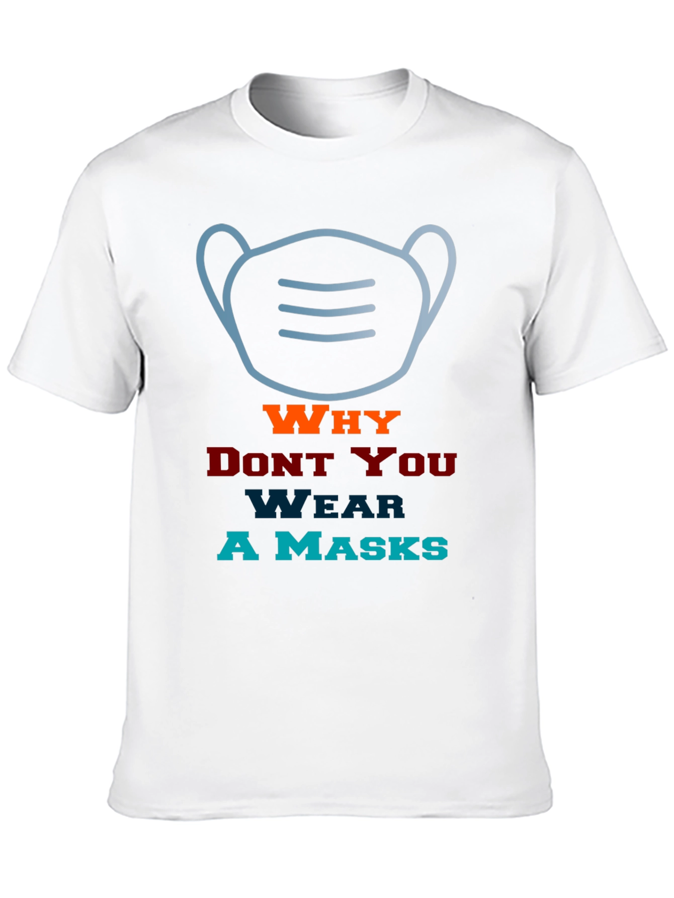 Camiseta con diseño de máscara y texto