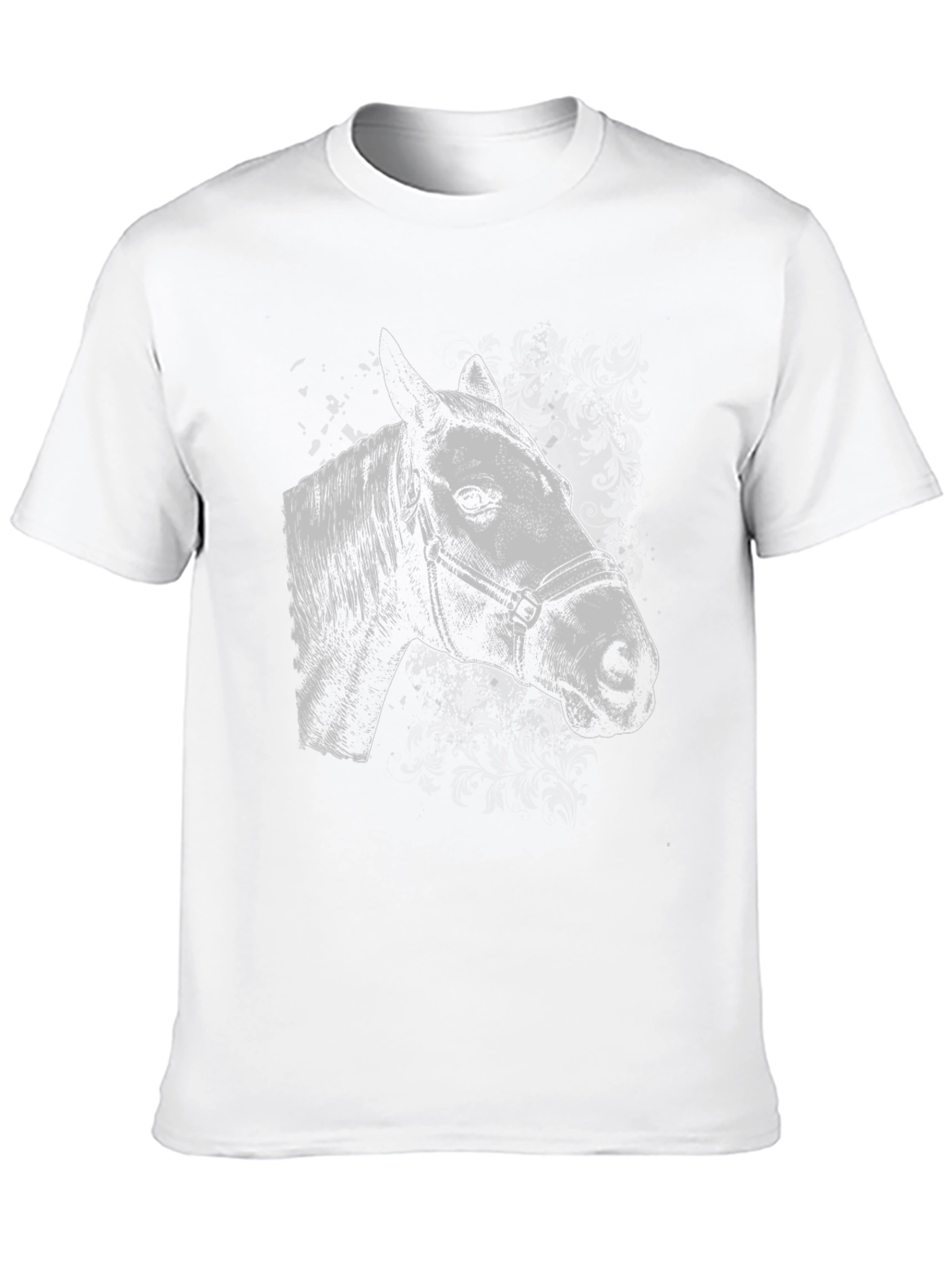 Camiseta Negra con Dibujo de Cabeza de Caballo