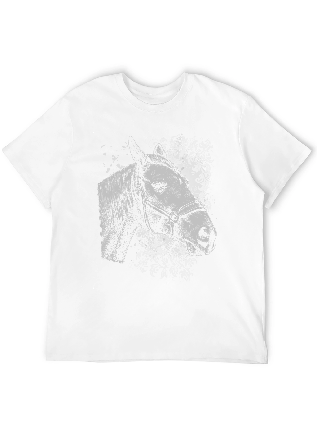 Camiseta Negra con Dibujo de Cabeza de Caballo