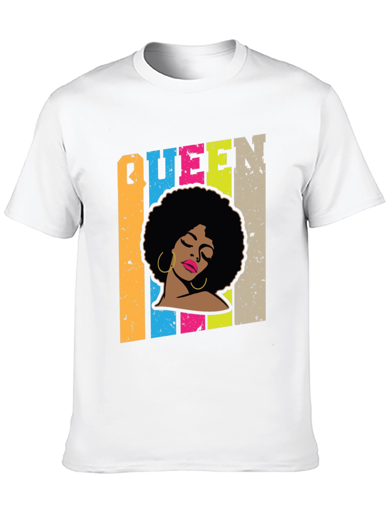 Camiseta Negra Queen Afro Retro