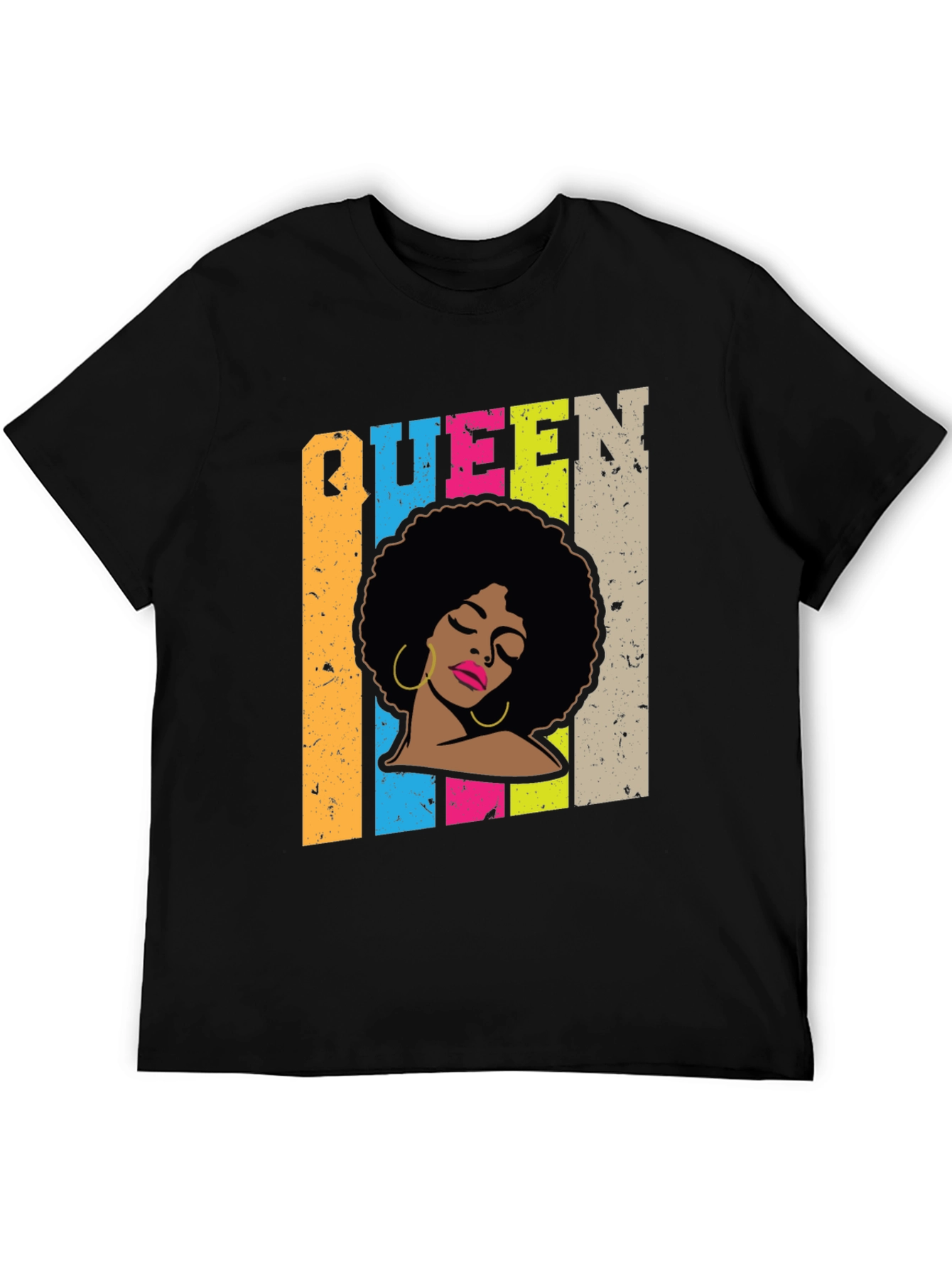 Camiseta Negra Queen Afro Retro