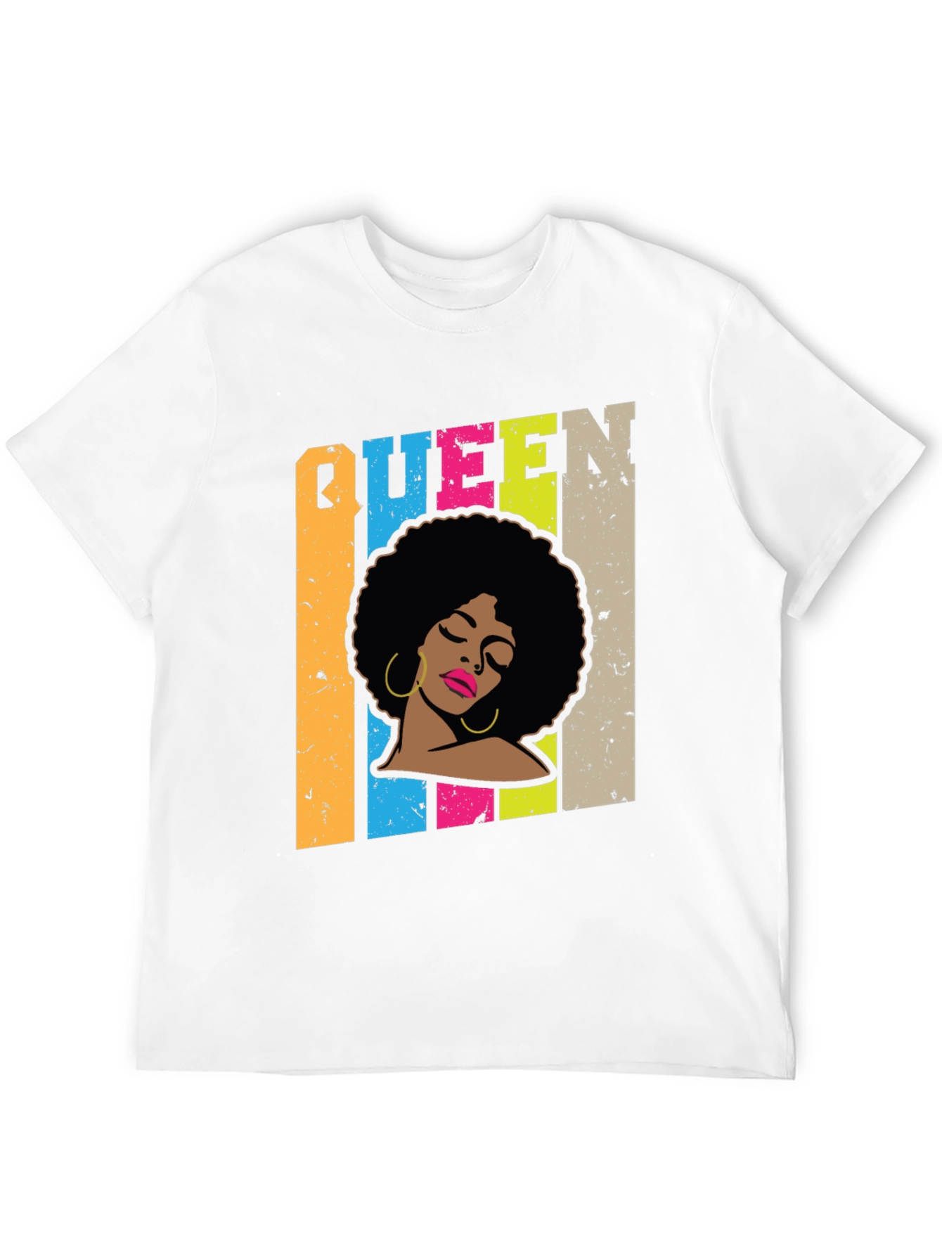 Camiseta Negra Queen Afro Retro