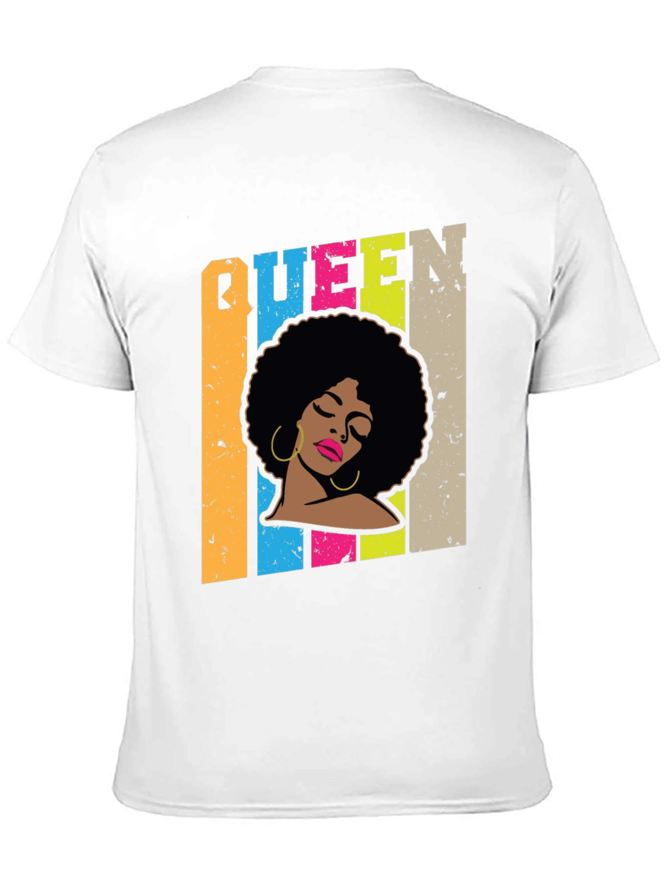 Camiseta Negra Queen Afro Retro
