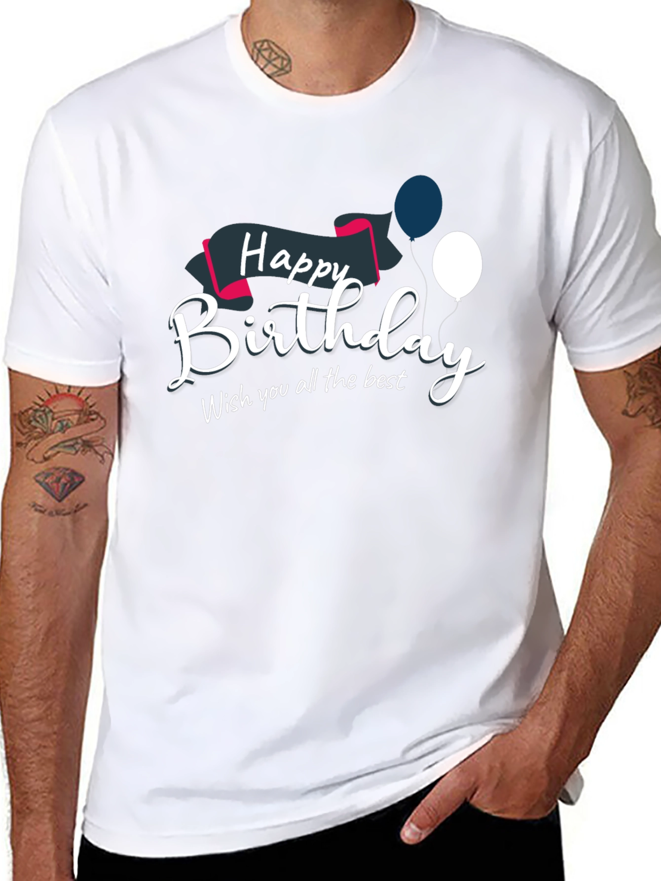Camiseta Negra con Diseño de Feliz Cumpleaños