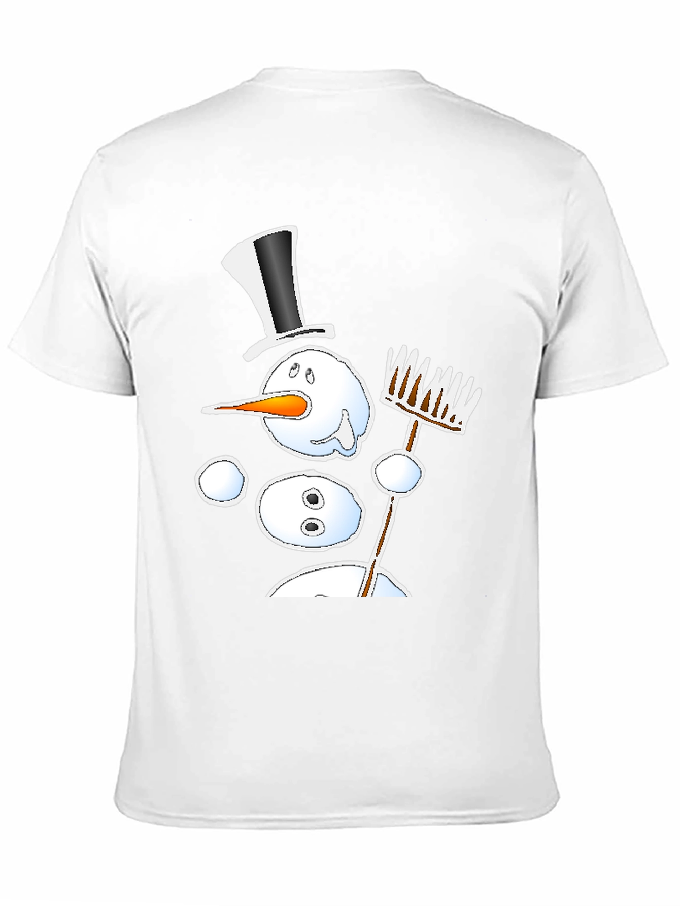 Camiseta Negra Estampado Muñeco de Nieve
