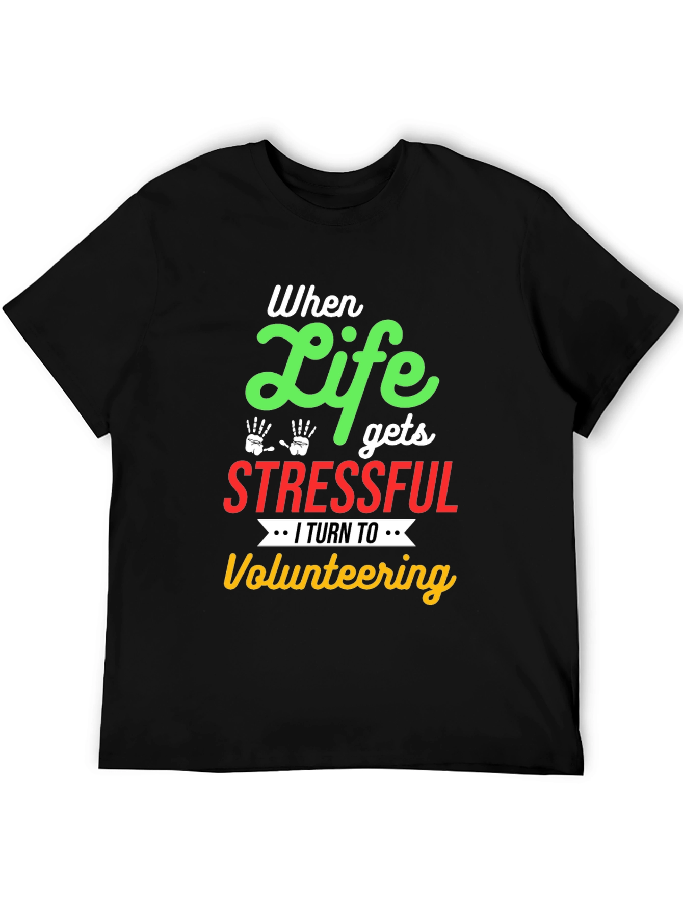 Camiseta Negra con Diseño de Voluntariado