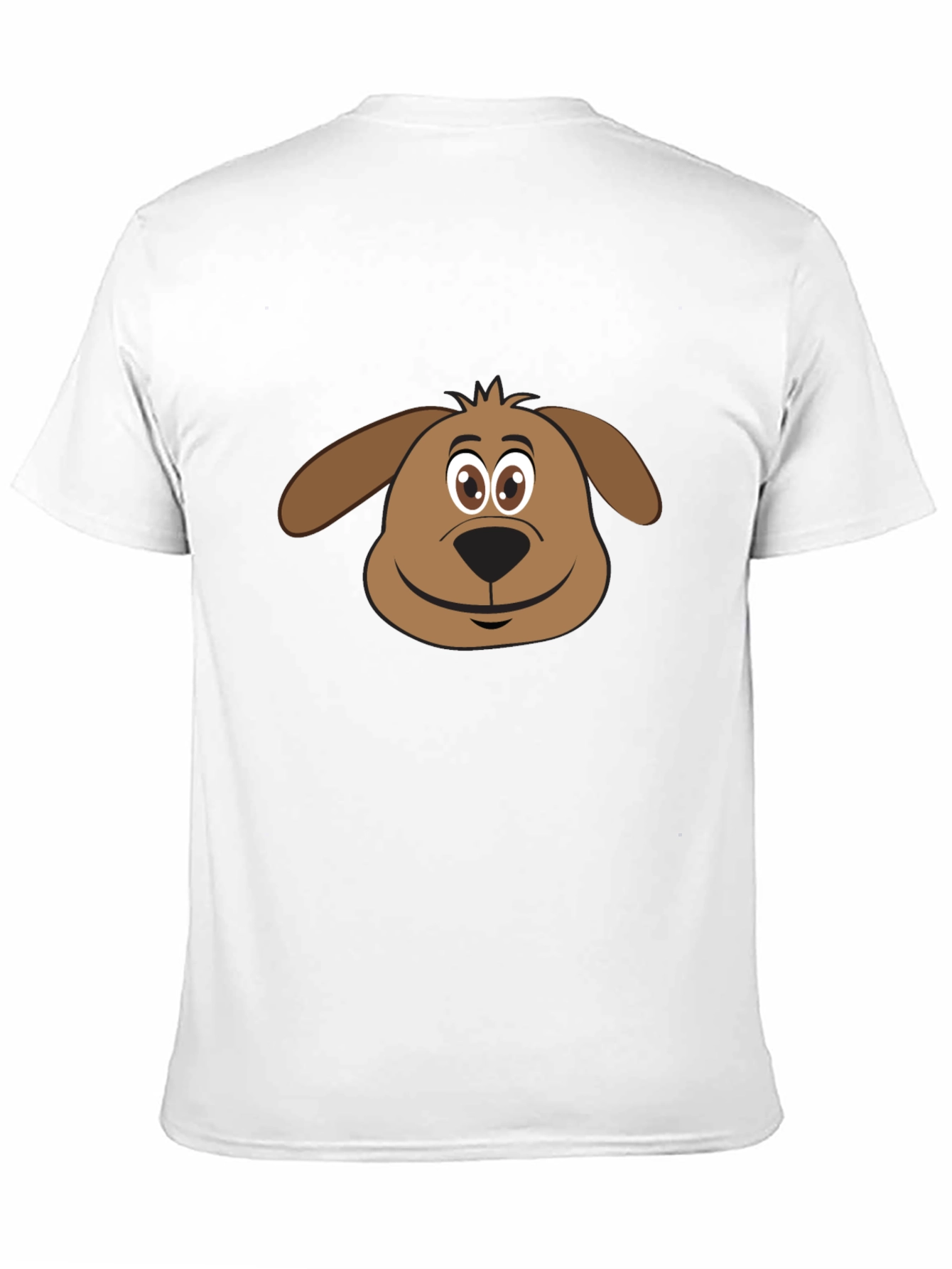 Camiseta Negra con Diseño de Cara de Perro Animado