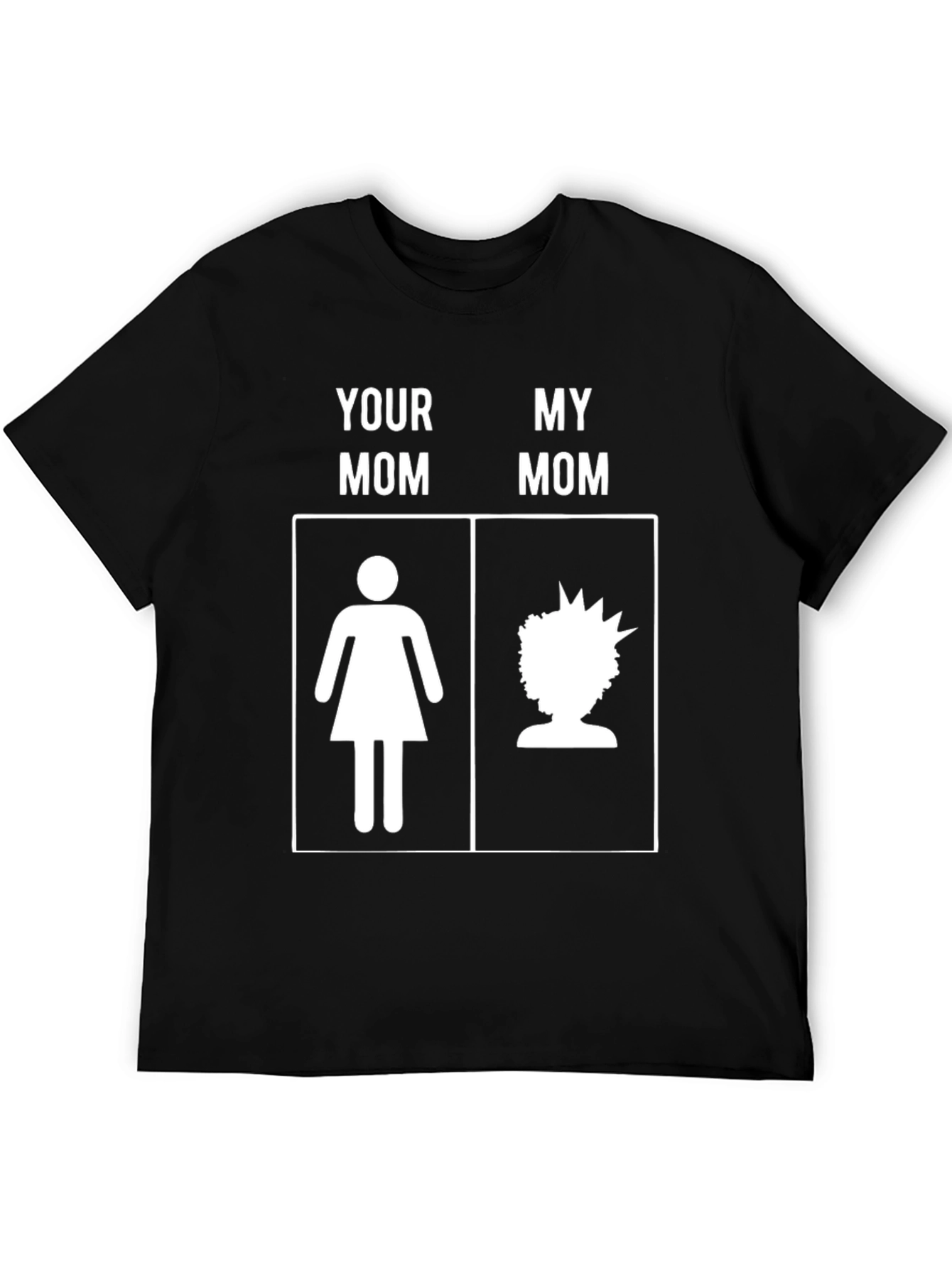 Camiseta Negra Humorística Mi Mamá vs Tu Mamá