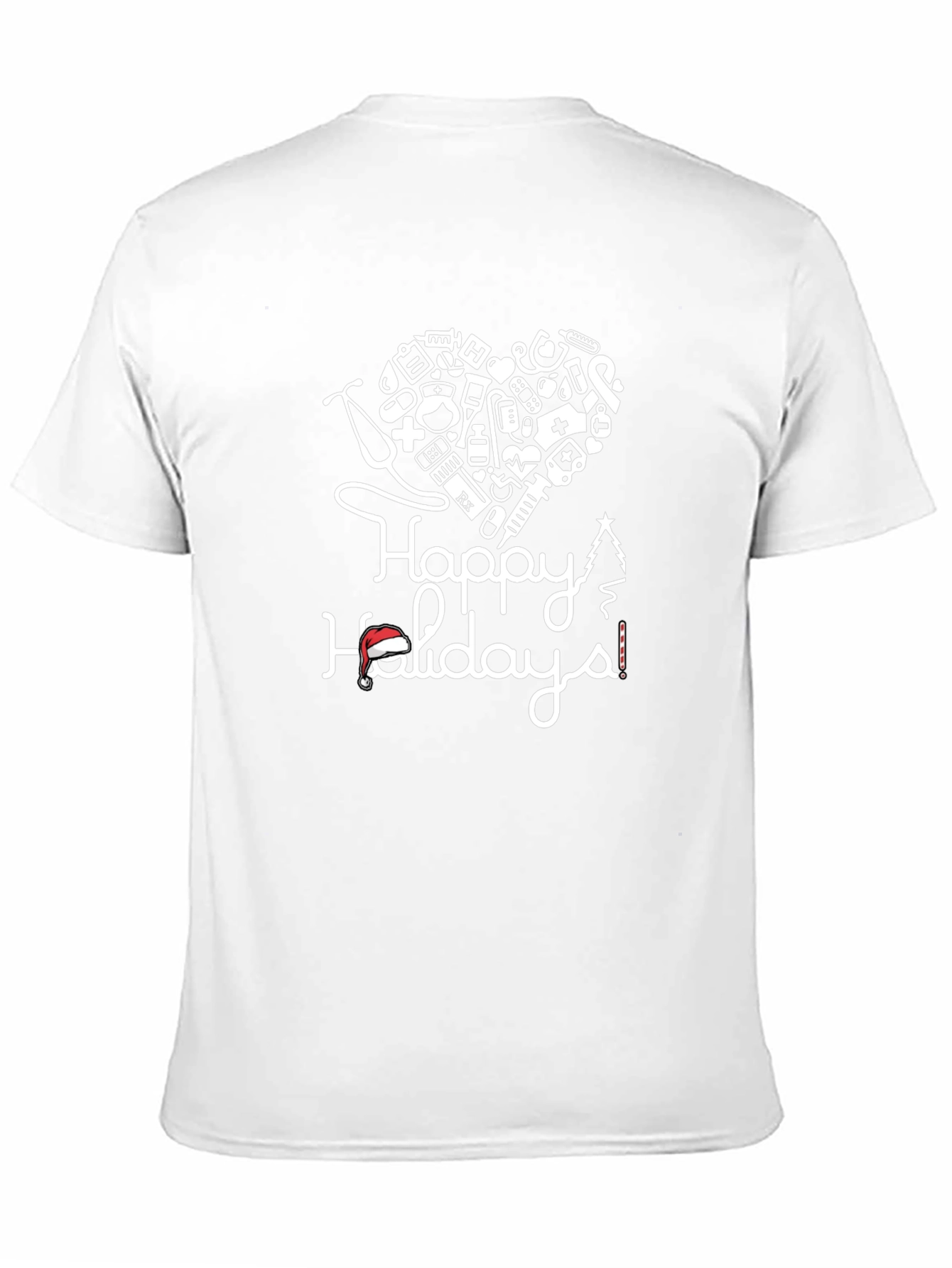 Camiseta Negra con Diseño de Felices Fiestas Médicas