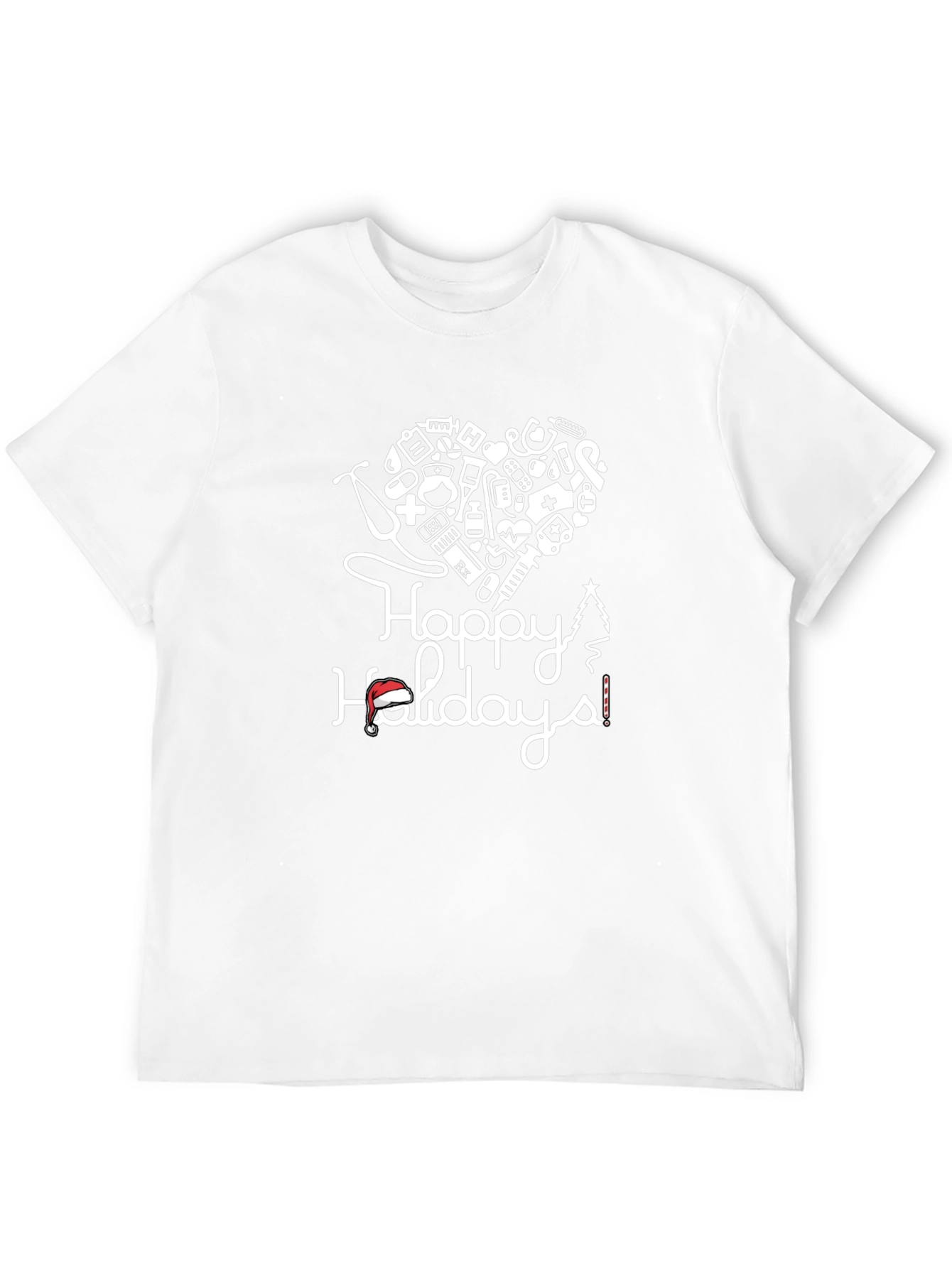 Camiseta Negra con Diseño de Felices Fiestas Médicas