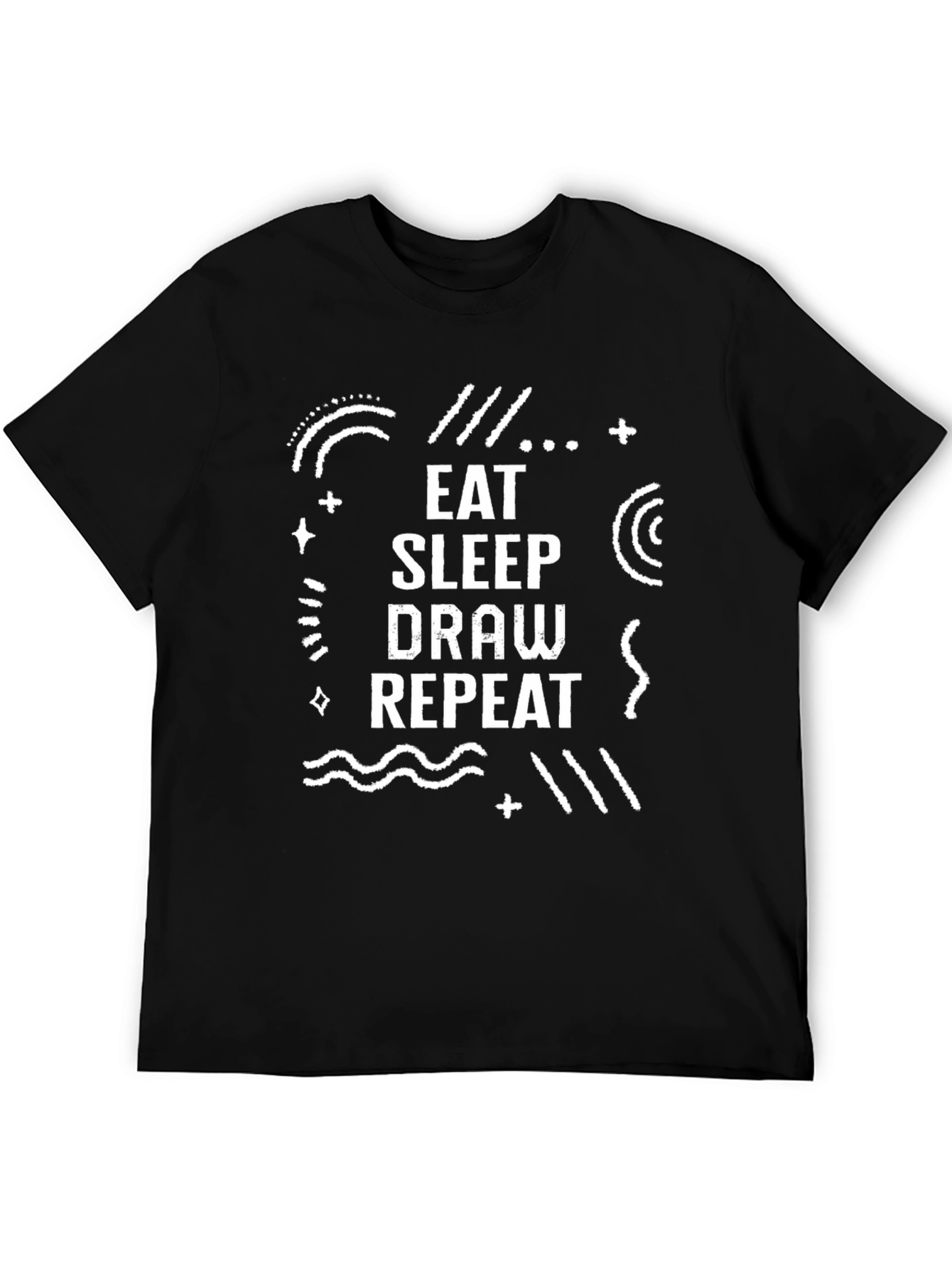 Camiseta Negra Eat Sleep Draw Repeat