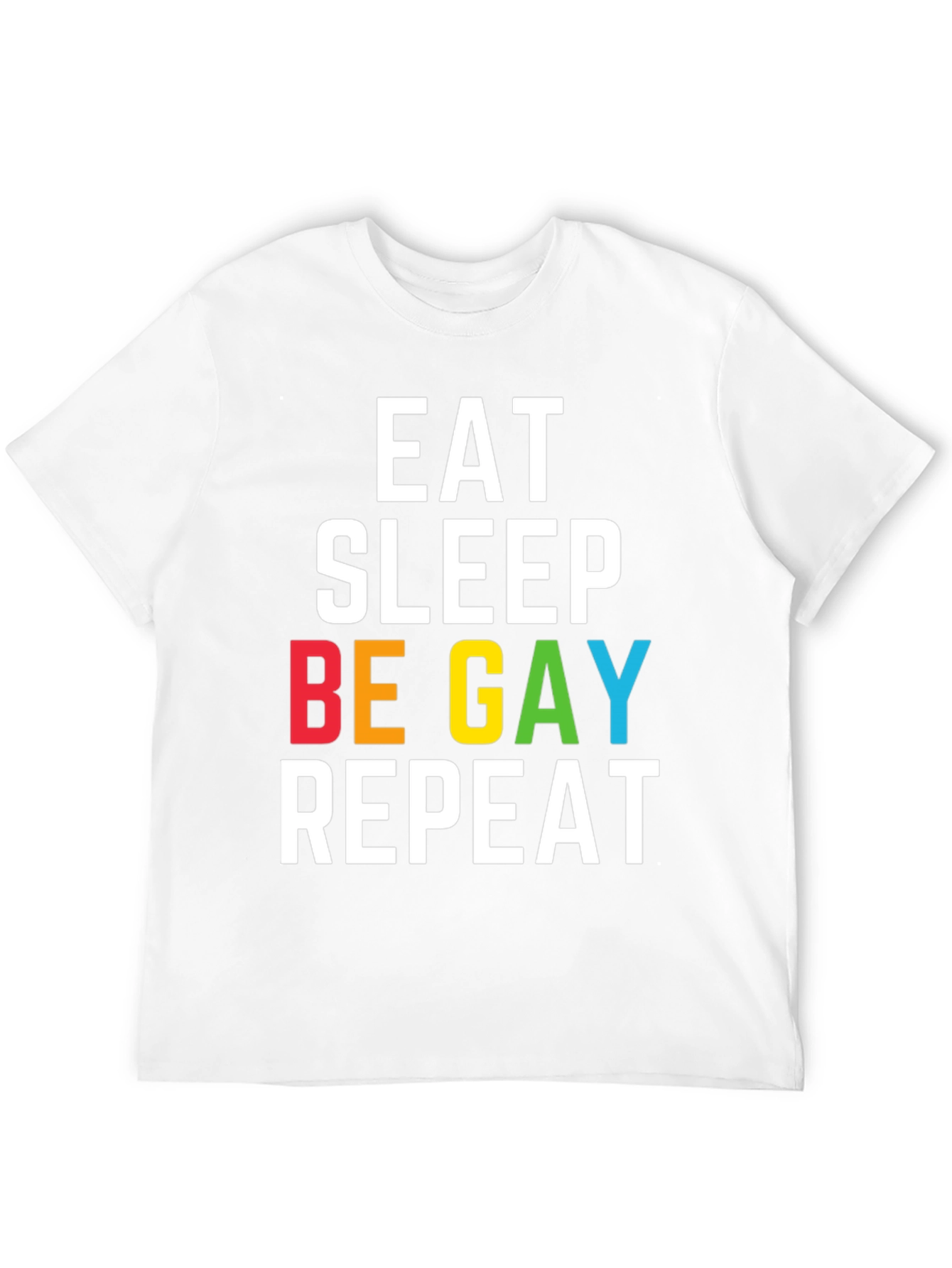 Camiseta Negra Eat Sleep Be Gay Repeat