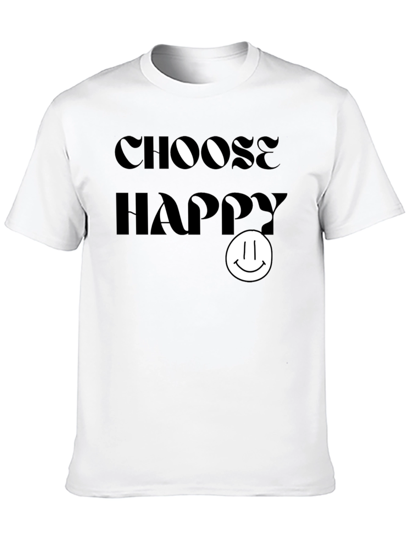 Camiseta Negra: Elige Ser Feliz - Diseño Sonriente