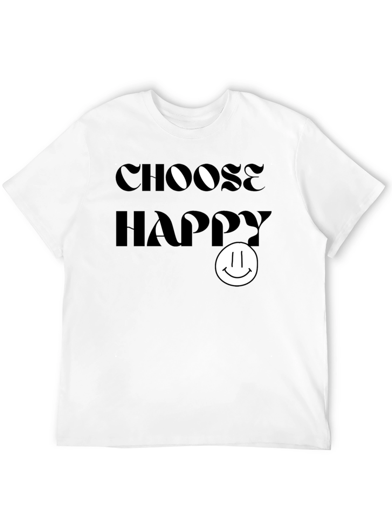 Camiseta Negra: Elige Ser Feliz - Diseño Sonriente