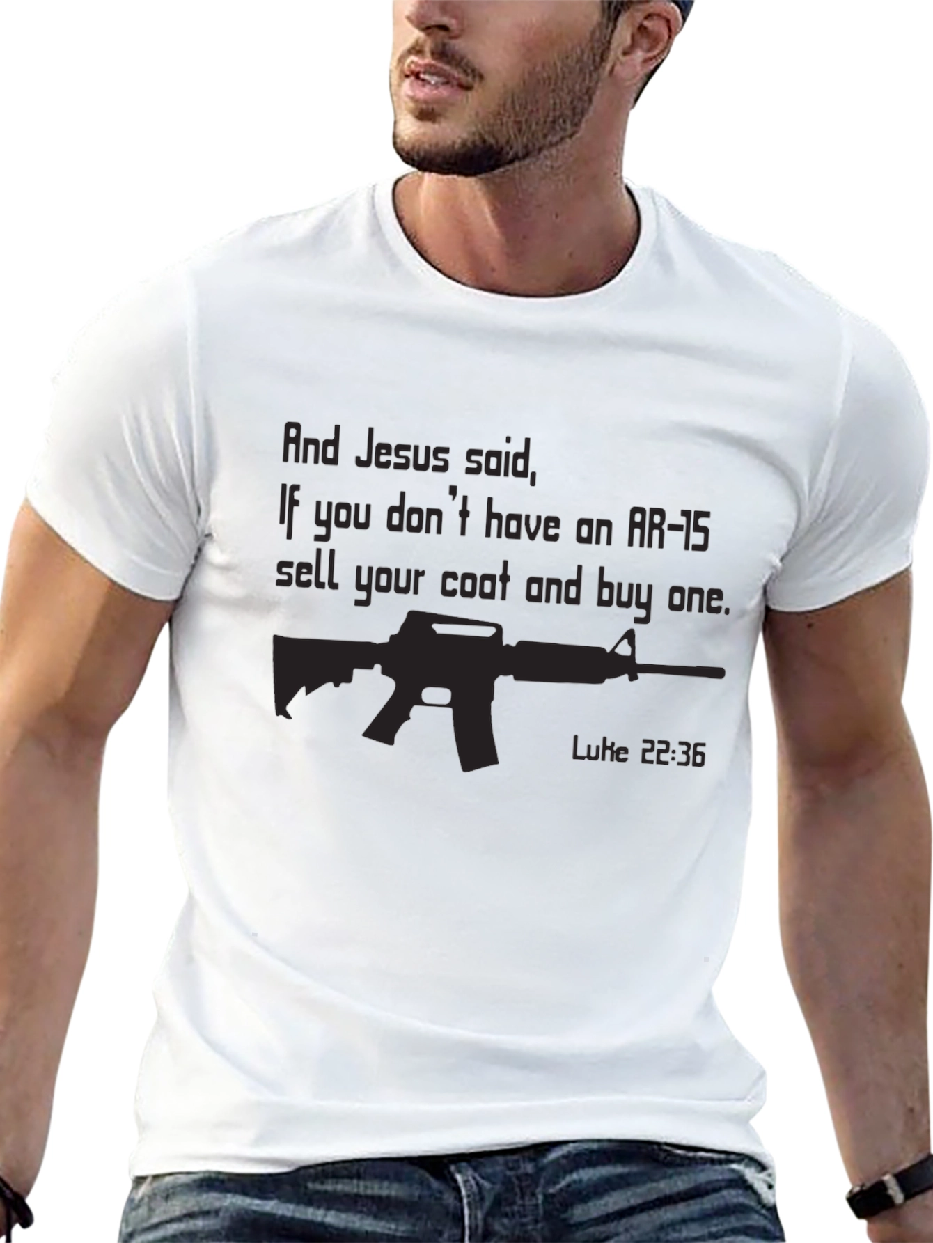 Camiseta Negra: Jesús y el AR-15 - Diseño Único