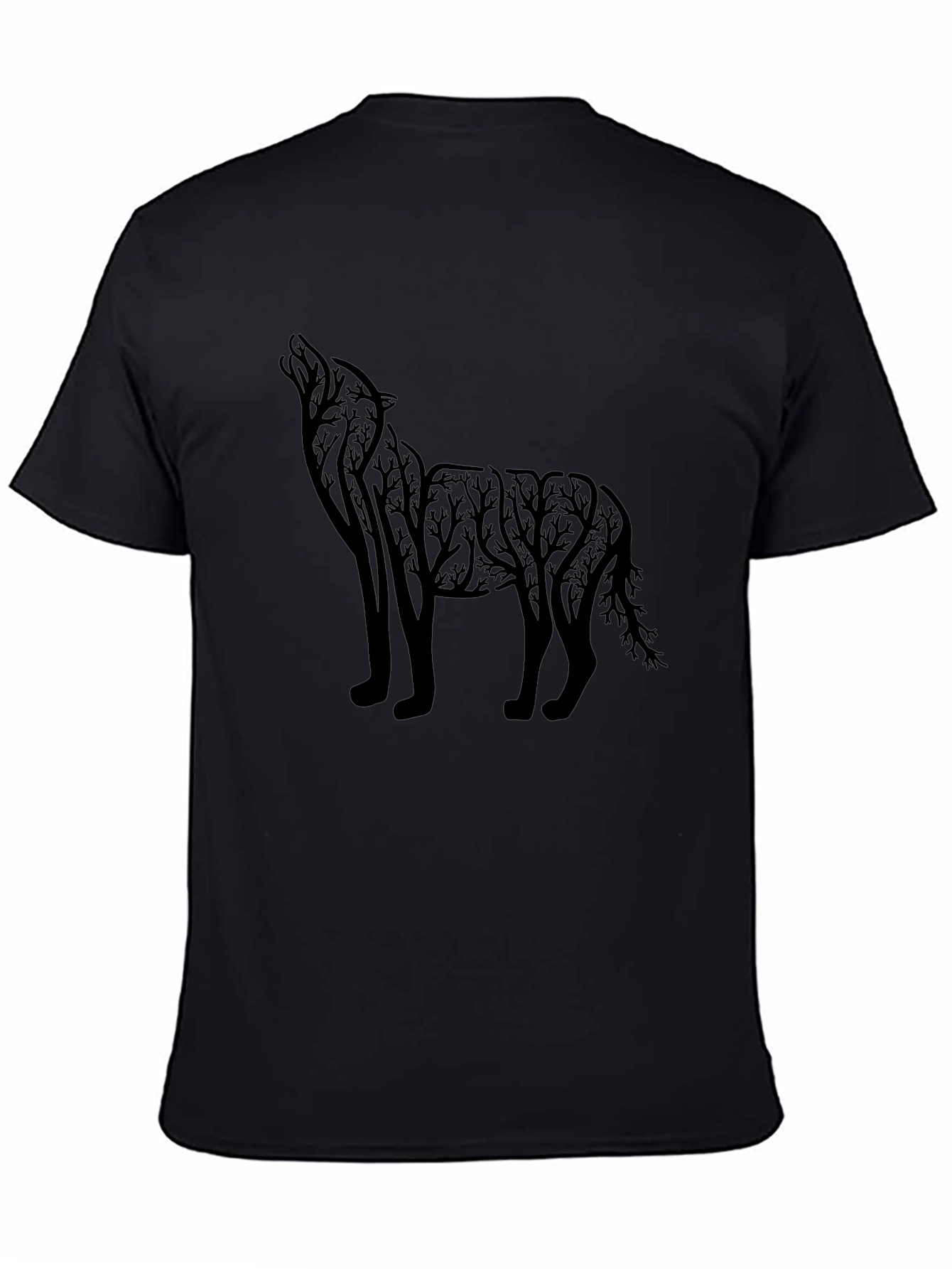 Black Wolf Silhouette Graphic Tee
