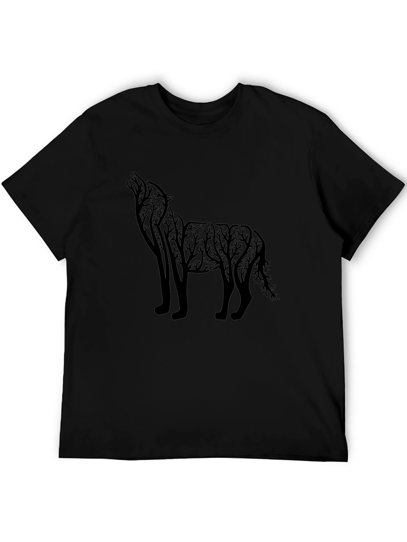 Black Wolf Silhouette Graphic Tee