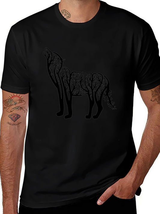 Black Wolf Silhouette Graphic Tee