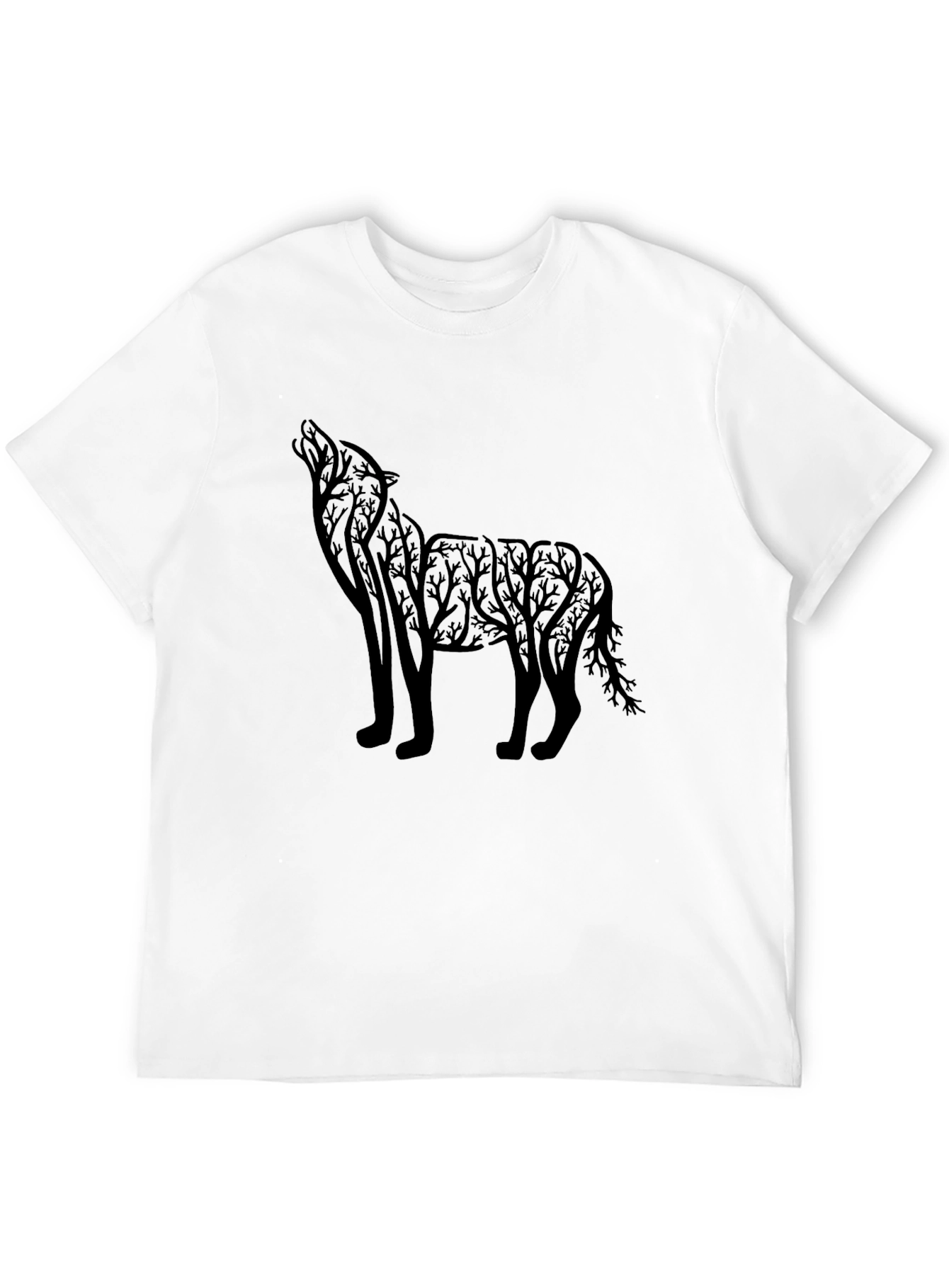 Black Wolf Silhouette Graphic Tee