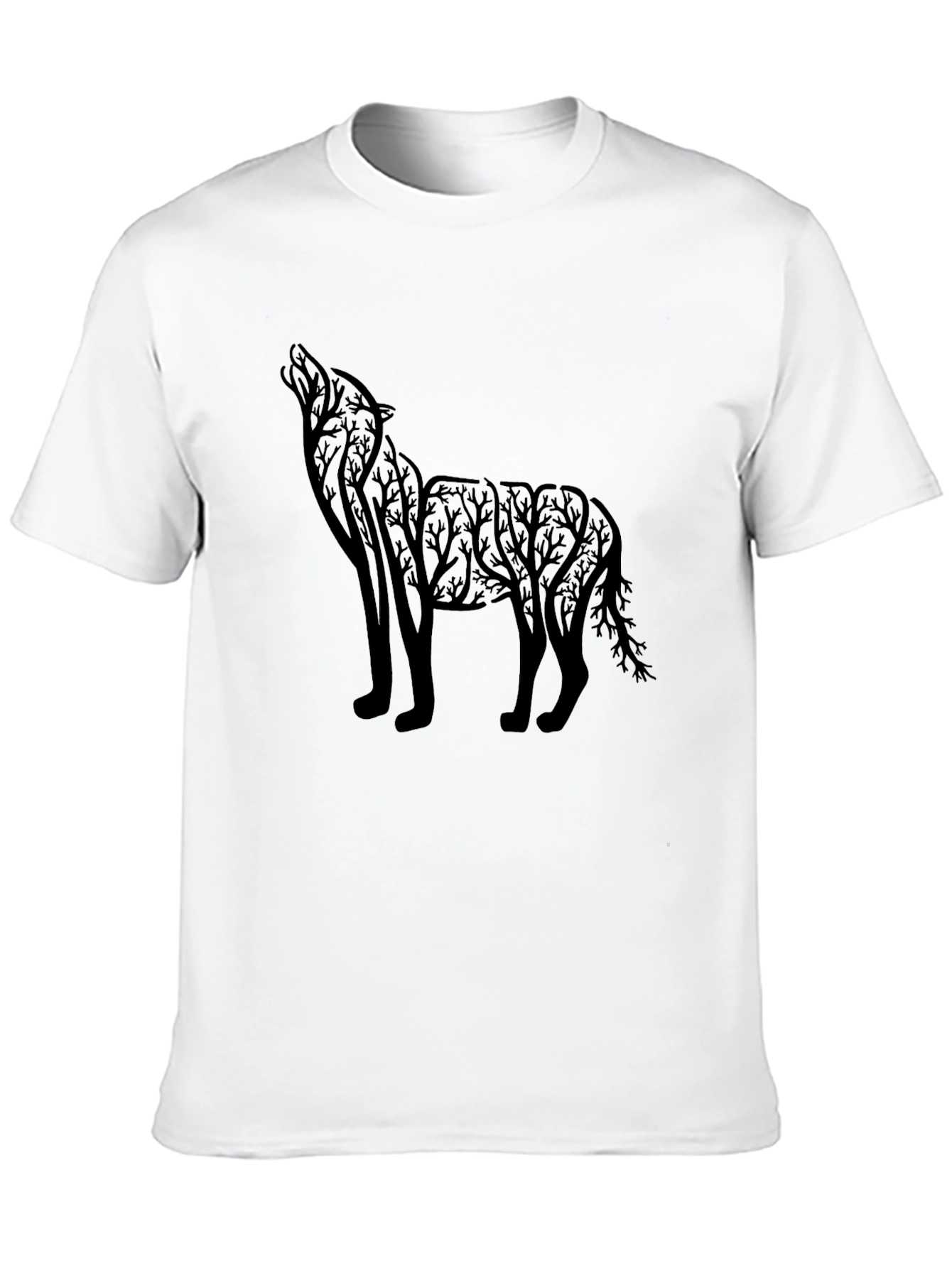 Black Wolf Silhouette Graphic Tee