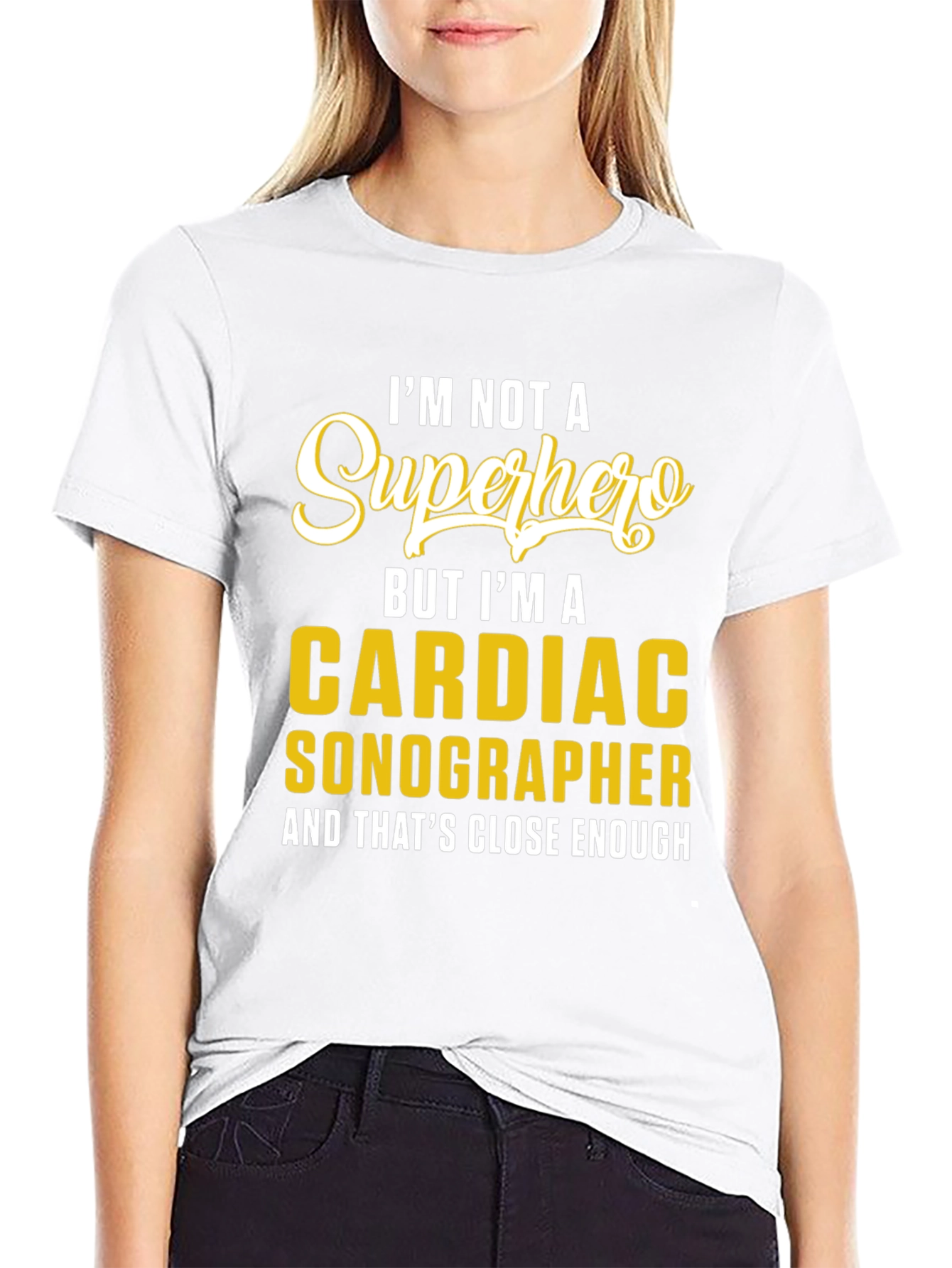 Camiseta Cardíaco Sonographer - No Soy un Superhéroe