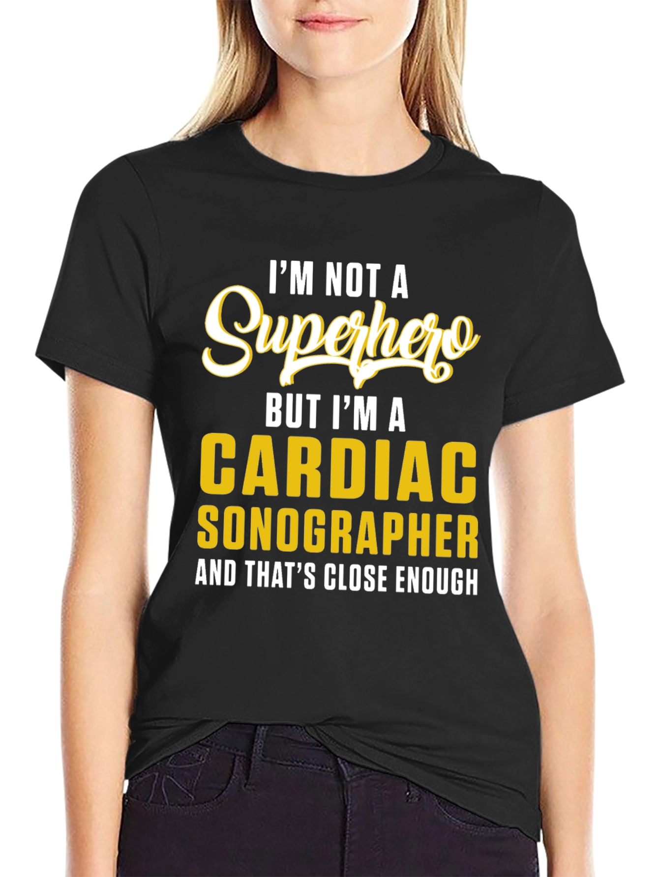 Camiseta Cardíaco Sonographer - No Soy un Superhéroe
