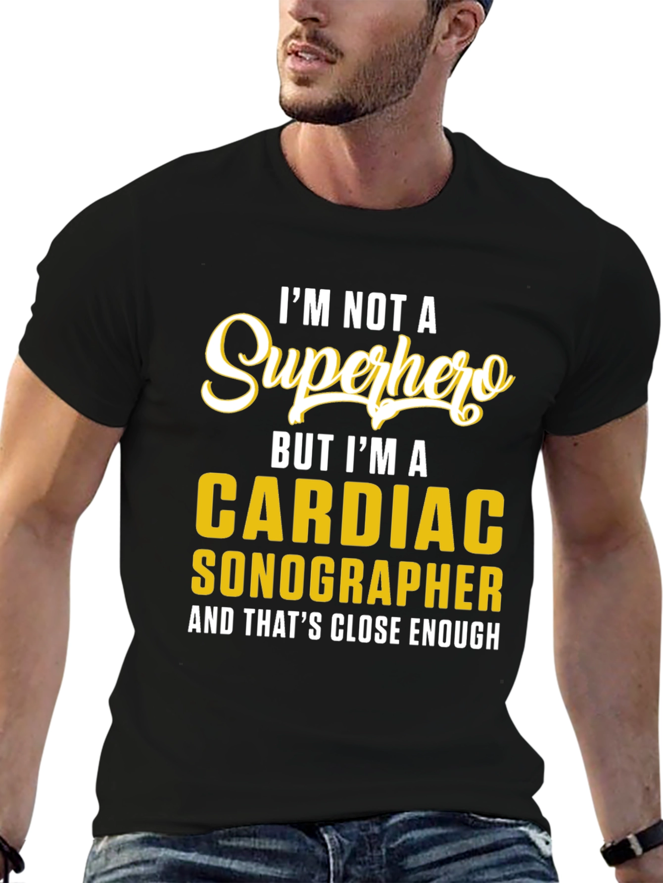Camiseta Cardíaco Sonographer - No Soy un Superhéroe